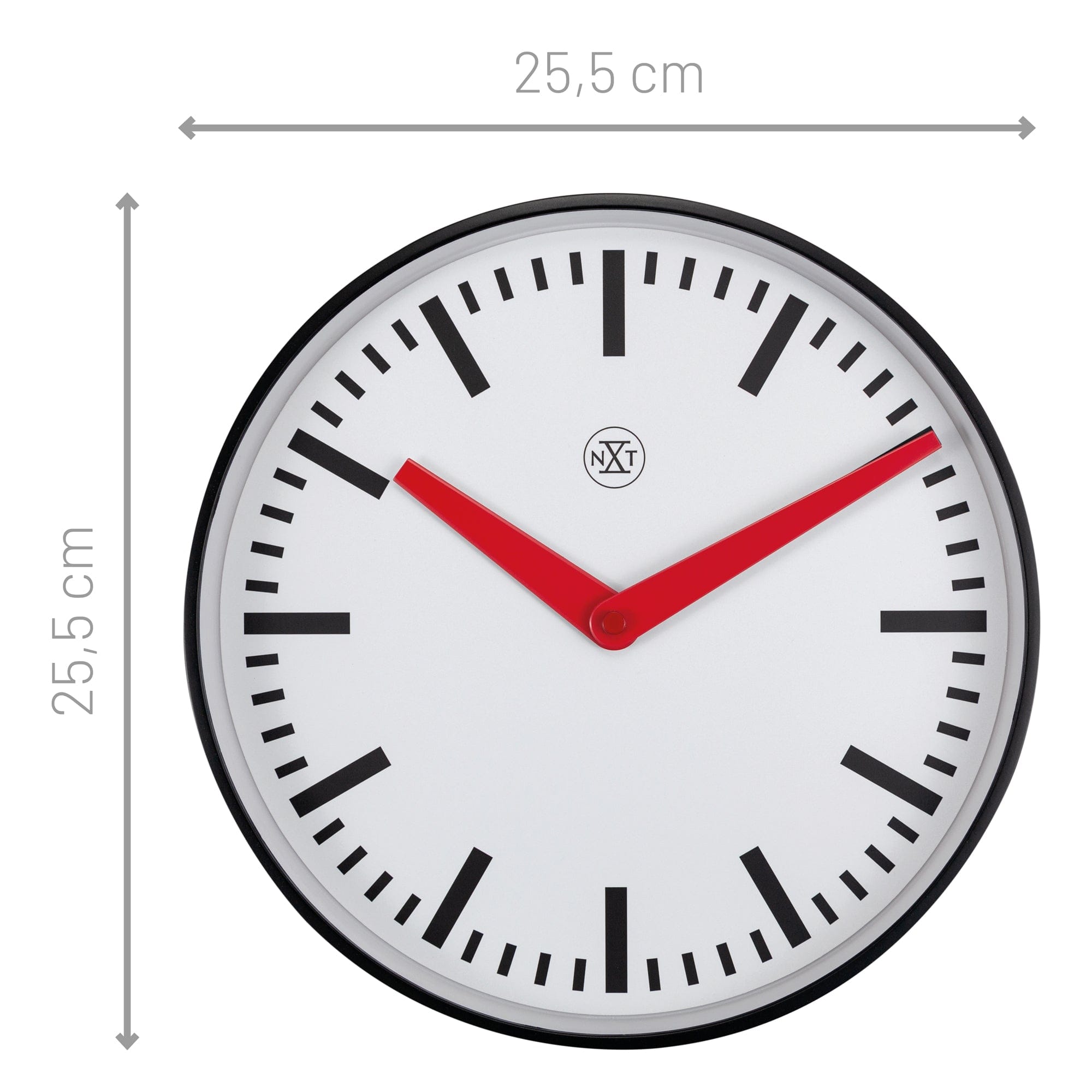 nextime-newcastle-wanduhr-25-5-cm-lautlos-schwarz-wei image 5
