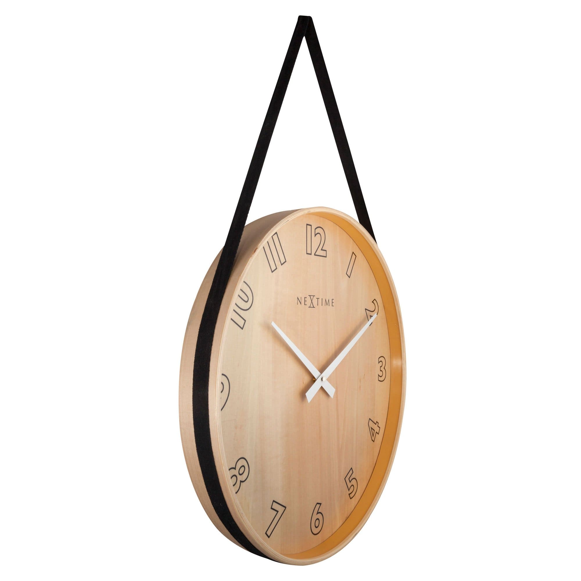 nextime-loop-big-wanduhr-40-x-67-cm-holz-stoff-blau-schwarz-lautlos image 8
