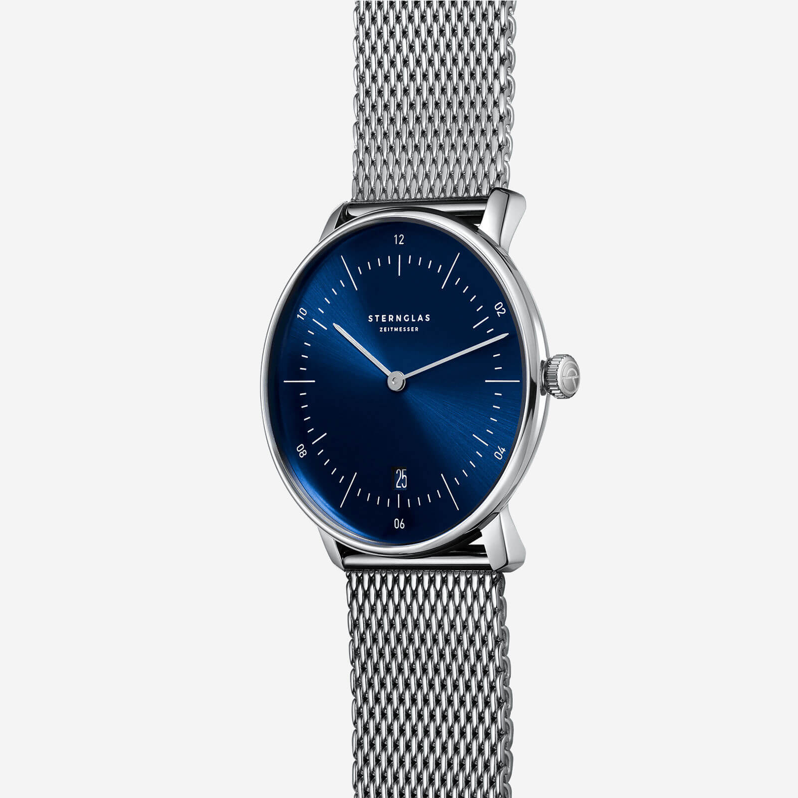 sternglas-naos-quarzuhr-38-mm-tiefblau-mit-edelstahlarmband image 3