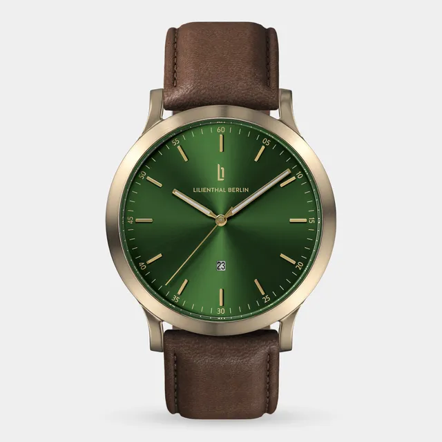 lilienthal-berlin-huxley-armbanduhr-beige-gold-green-40-mm image 1