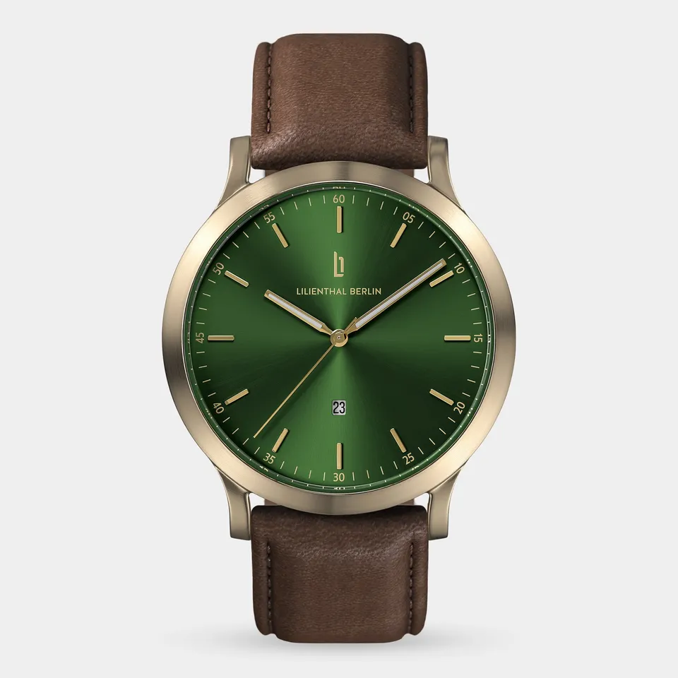 lilienthal-berlin-huxley-armbanduhr-beige-gold-green-40-mm image 1