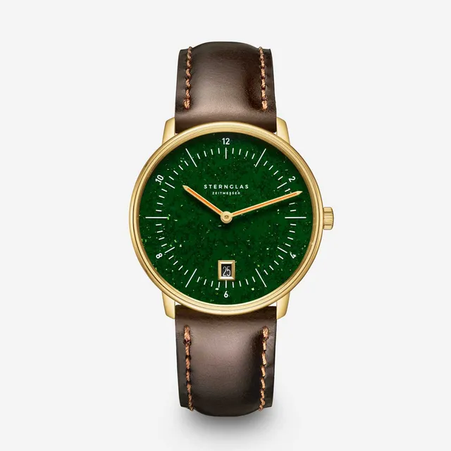 sternglas-naos-edition-aventurin-dunkelgr-n-damenuhr-sonderedition-38-mm-gold-mi image 1