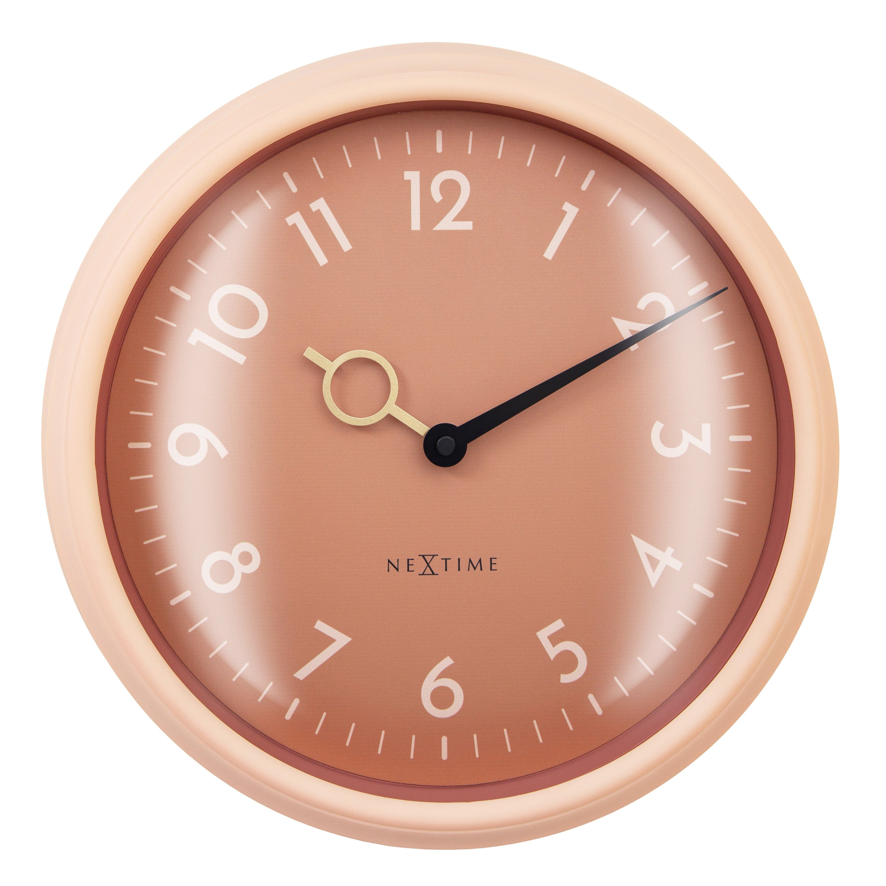 nextime-golden-hour-wall-wanduhr-30-5-cm-abs-pfirsich-teal image 1