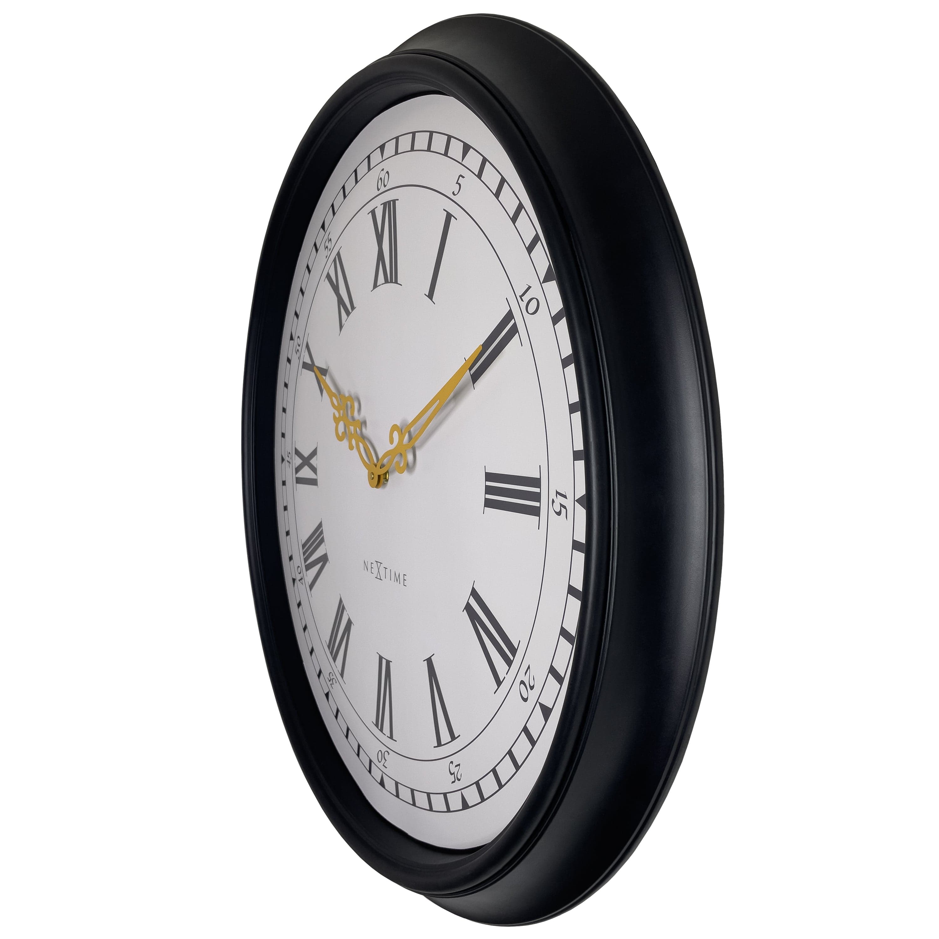 nextime-chopin-large-wanduhr-76cm-schwarz-grau-kunststoff-lautlos image 3