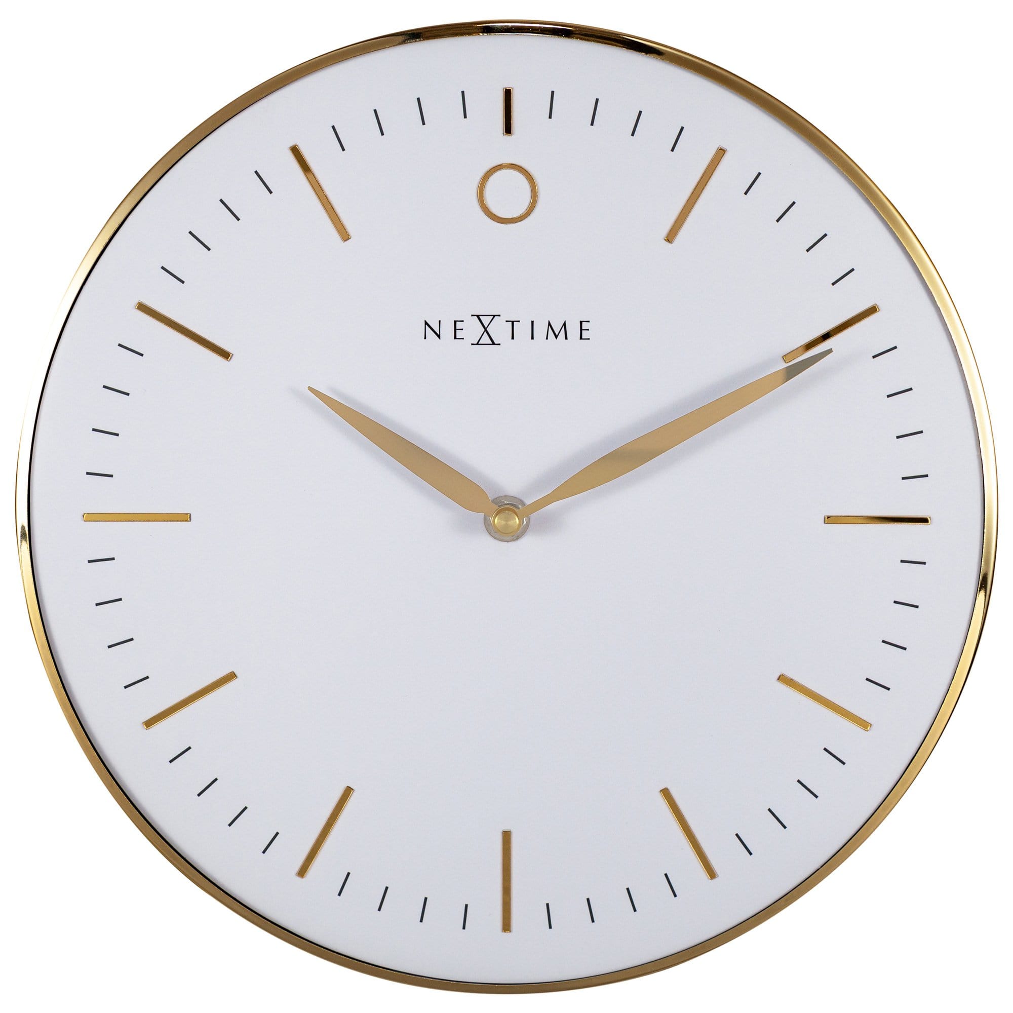 nextime-glamour-small-wanduhr-30-cm-lautlos-gold-metall image 1