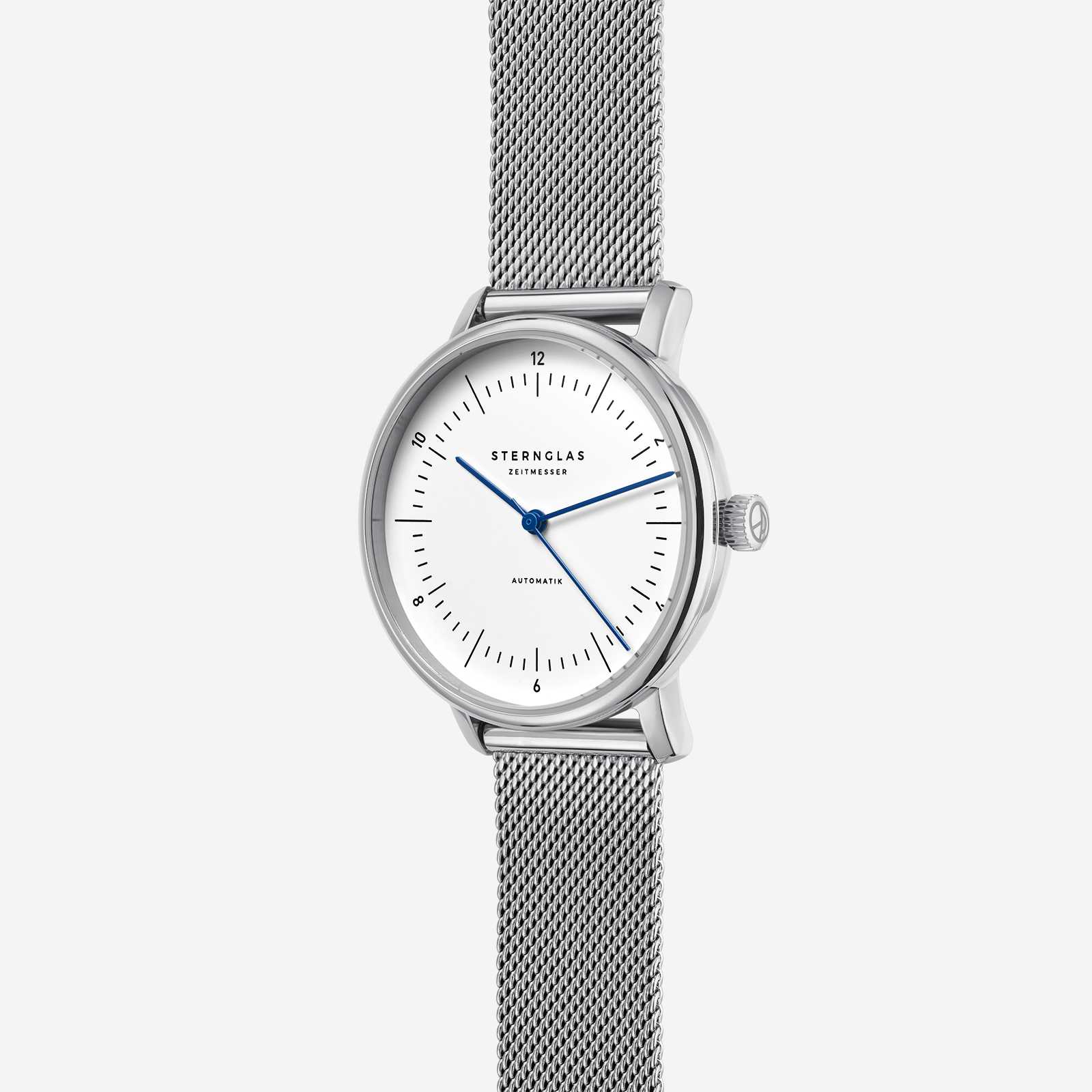 sternglas-naos-xs-automatik-damenuhr-33-mm-silber-edelstahl image 3