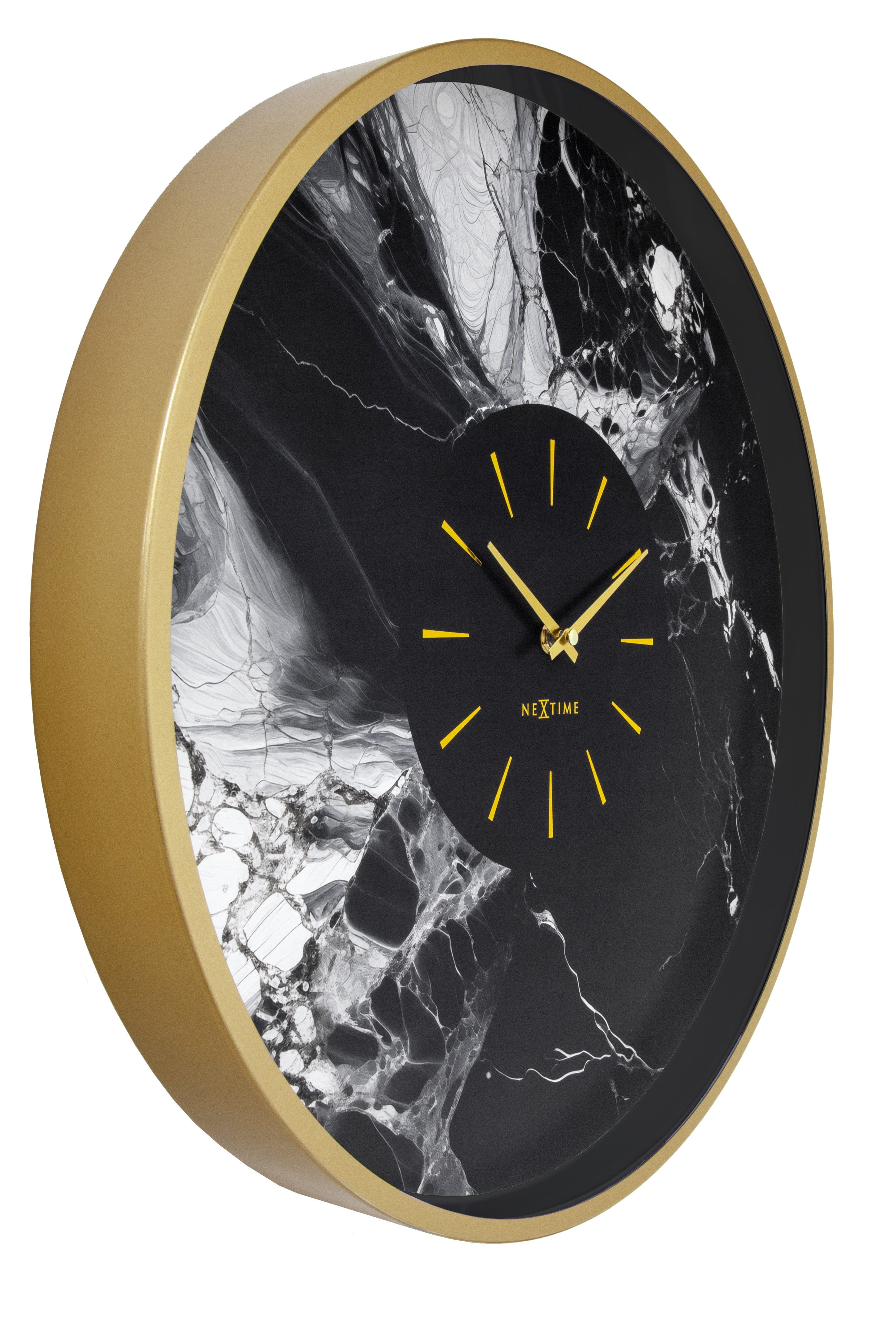 nextime-marble-duo-wanduhr-analog-48-cm-aluminium-lautlos image 2
