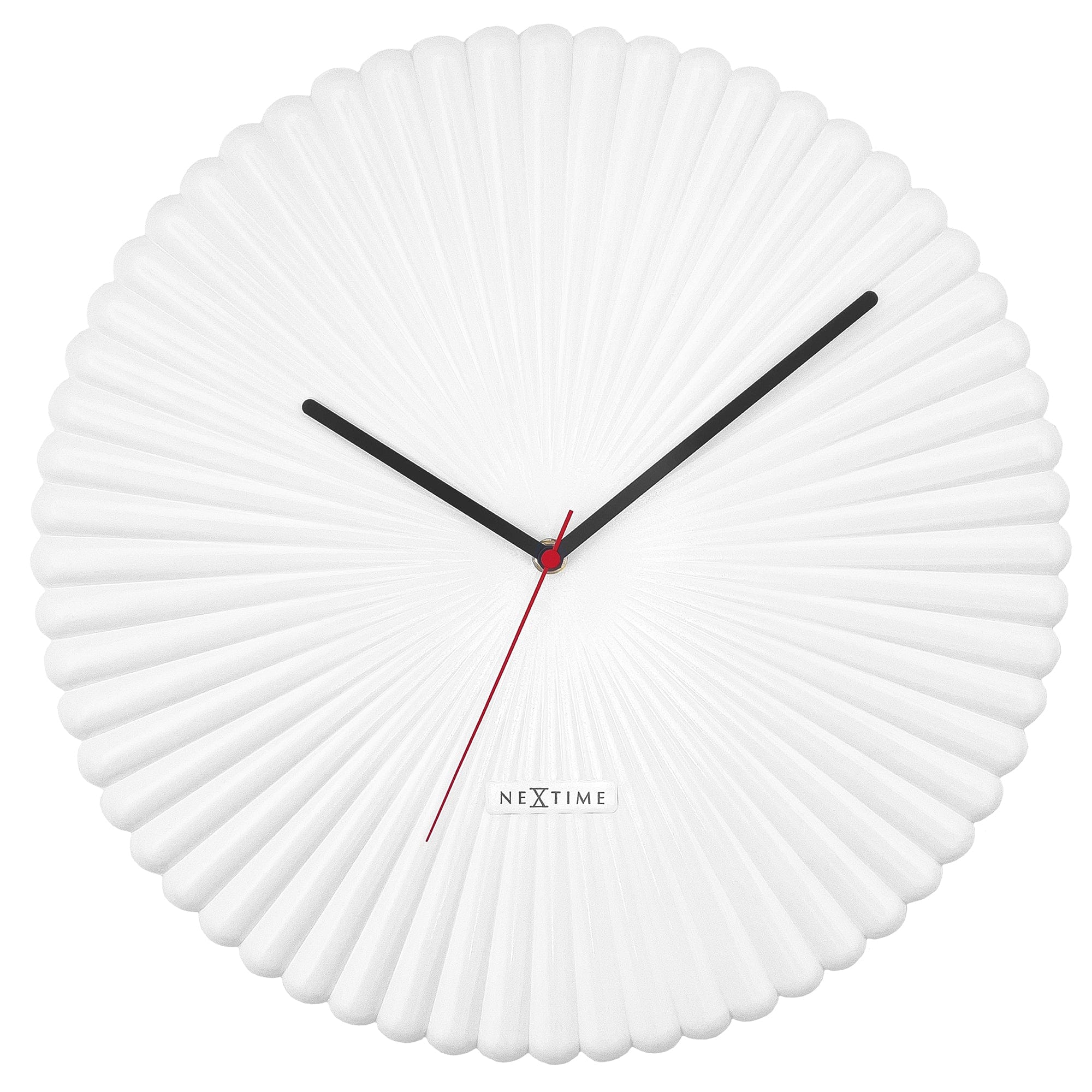nextime-mousse-wanduhr-40-cm-silent-wei-gr-n-polyresin-retro-design image 1
