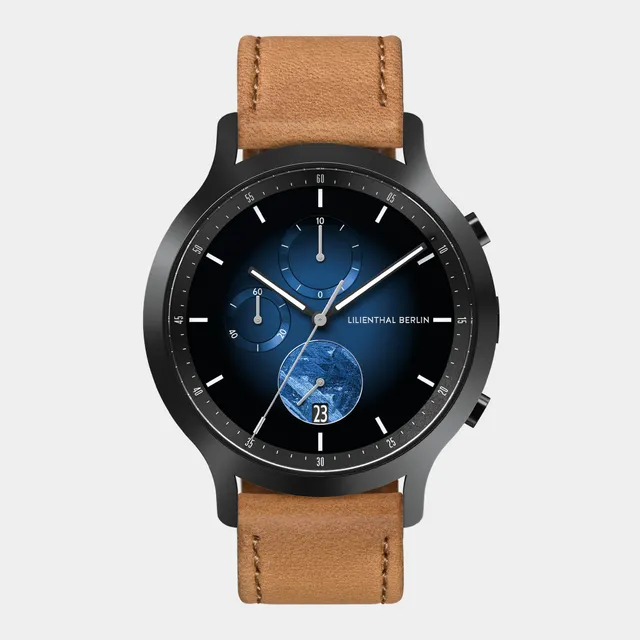 lilienthal-berlin-chronograph-meteorite-armbanduhr-blue-flare-2 image 1