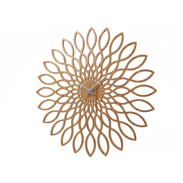 karlsson-sunflower-wanduhr-mdf-holz-60-cm-braun image 1