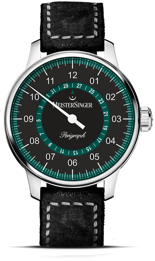 meistersinger-perigraph-einzeiger-armbanduhr-schwarz-mit-petrol image 1