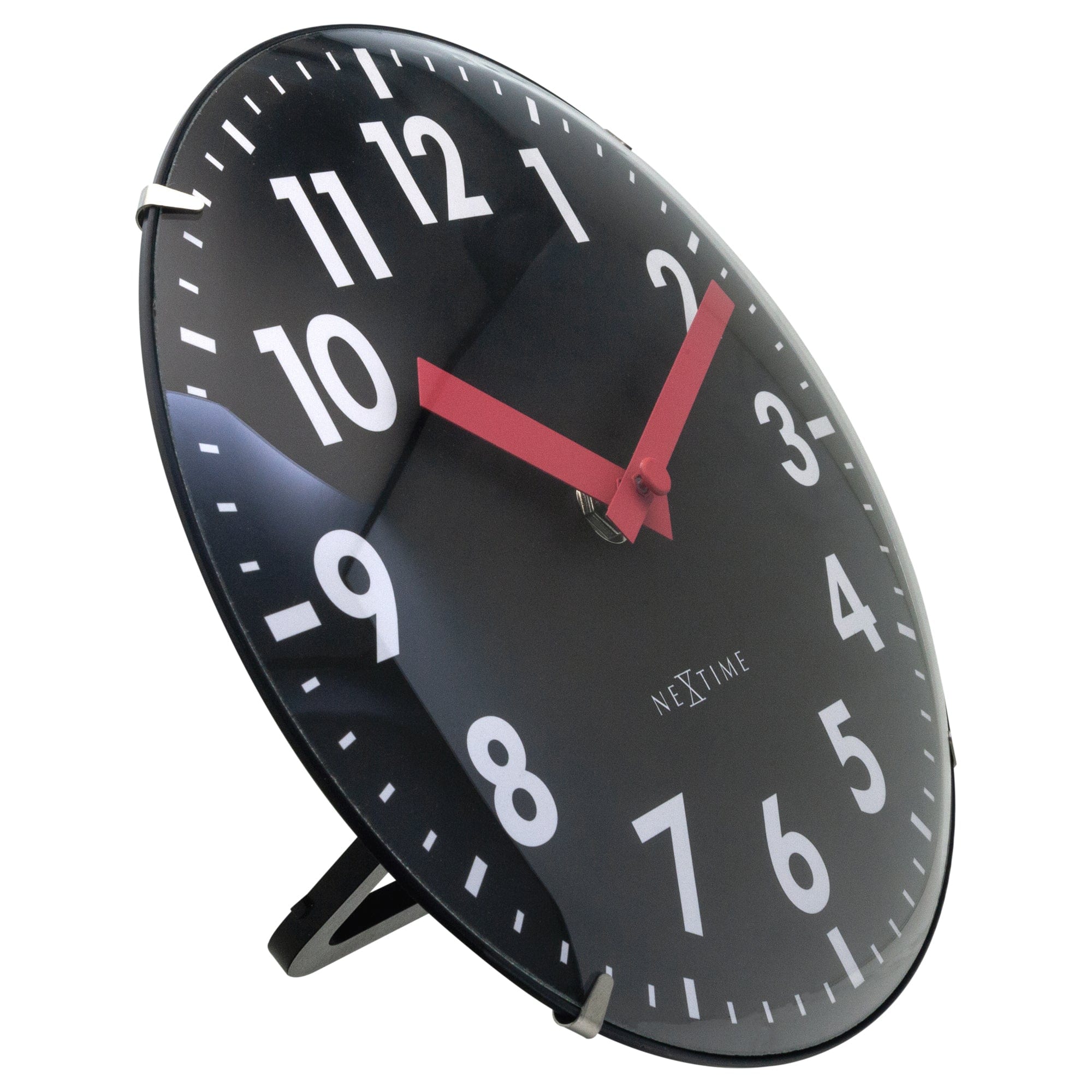 nextime-duomo-mini-tisch-wanduhr-20-cm-glas-schwarz image 2