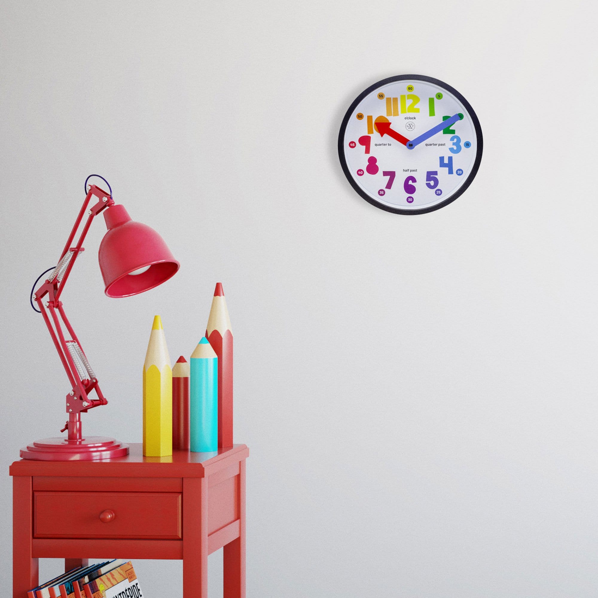 nxt-sophia-wanduhr-26-cm-kunststoff-schwarz-wei-lernuhr-lautlos image 7