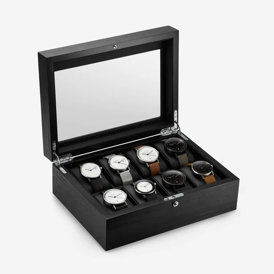 sternglas-sammlerbox-f-r-8-uhren-schwarz-eichenfurnier image 1