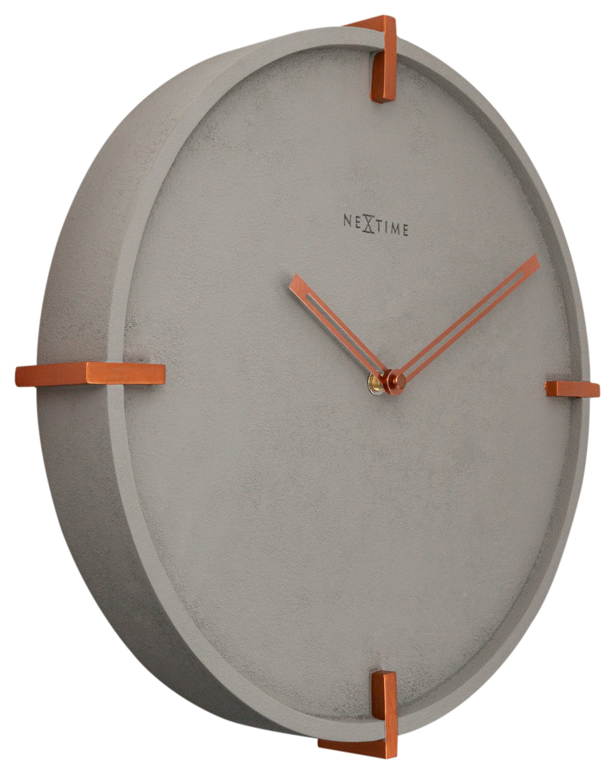 nextime-mohawk-wall-wanduhr-32-cm-beton-grau-kupfer image 2