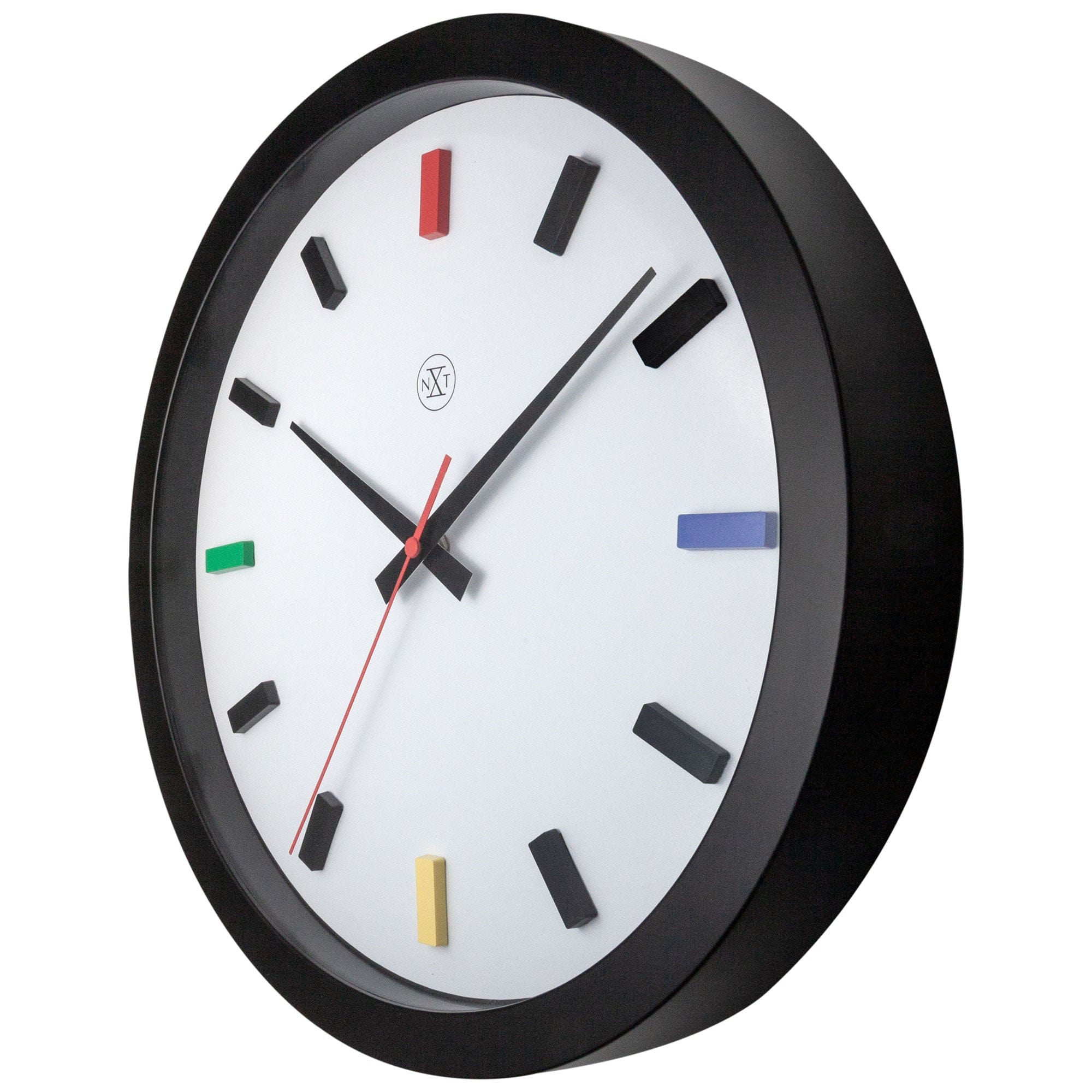 nextime-mix-wanduhr-36-cm-lautlos-kunststoff-schwarz-bunt image 7