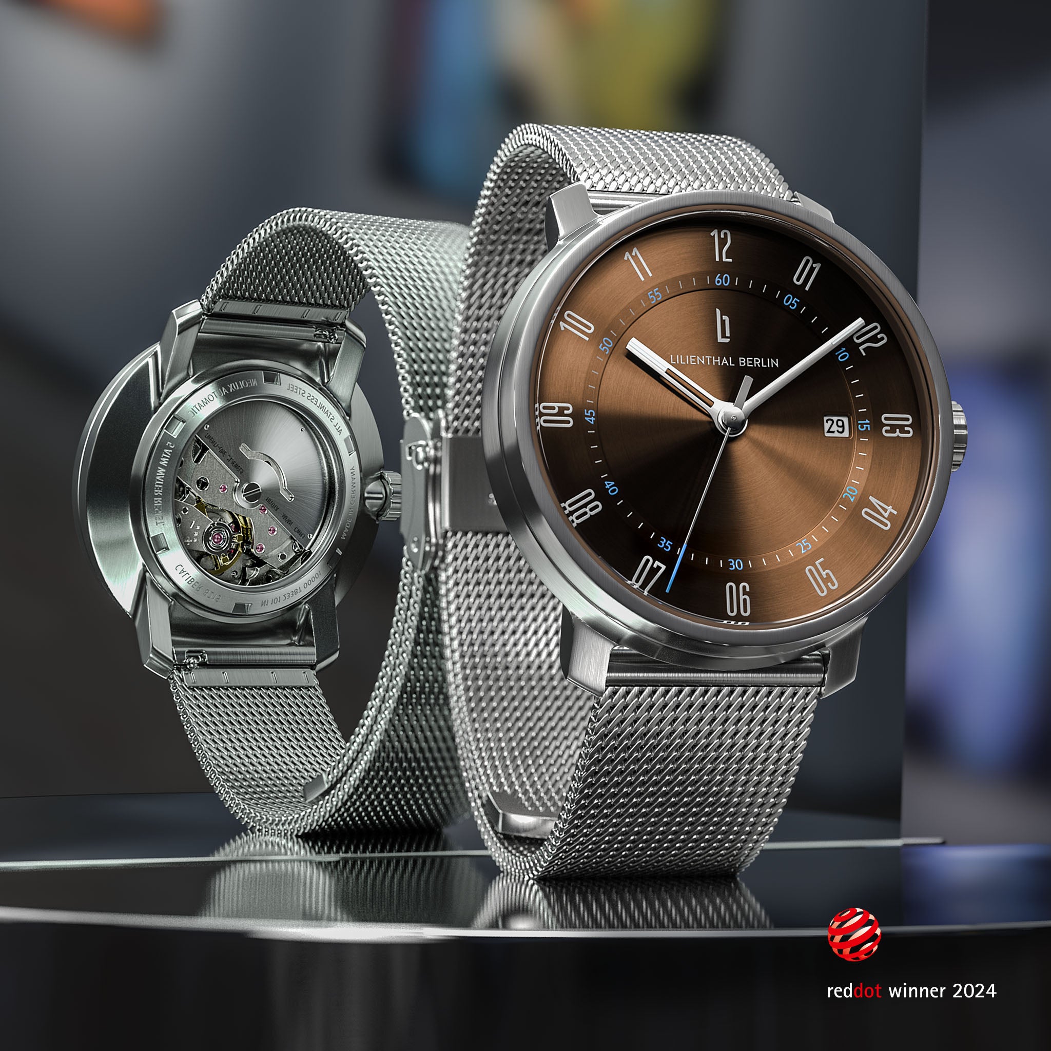 lilienthal-berlin-neolux-automatik-armbanduhr-silver-brown-42-mm image 3