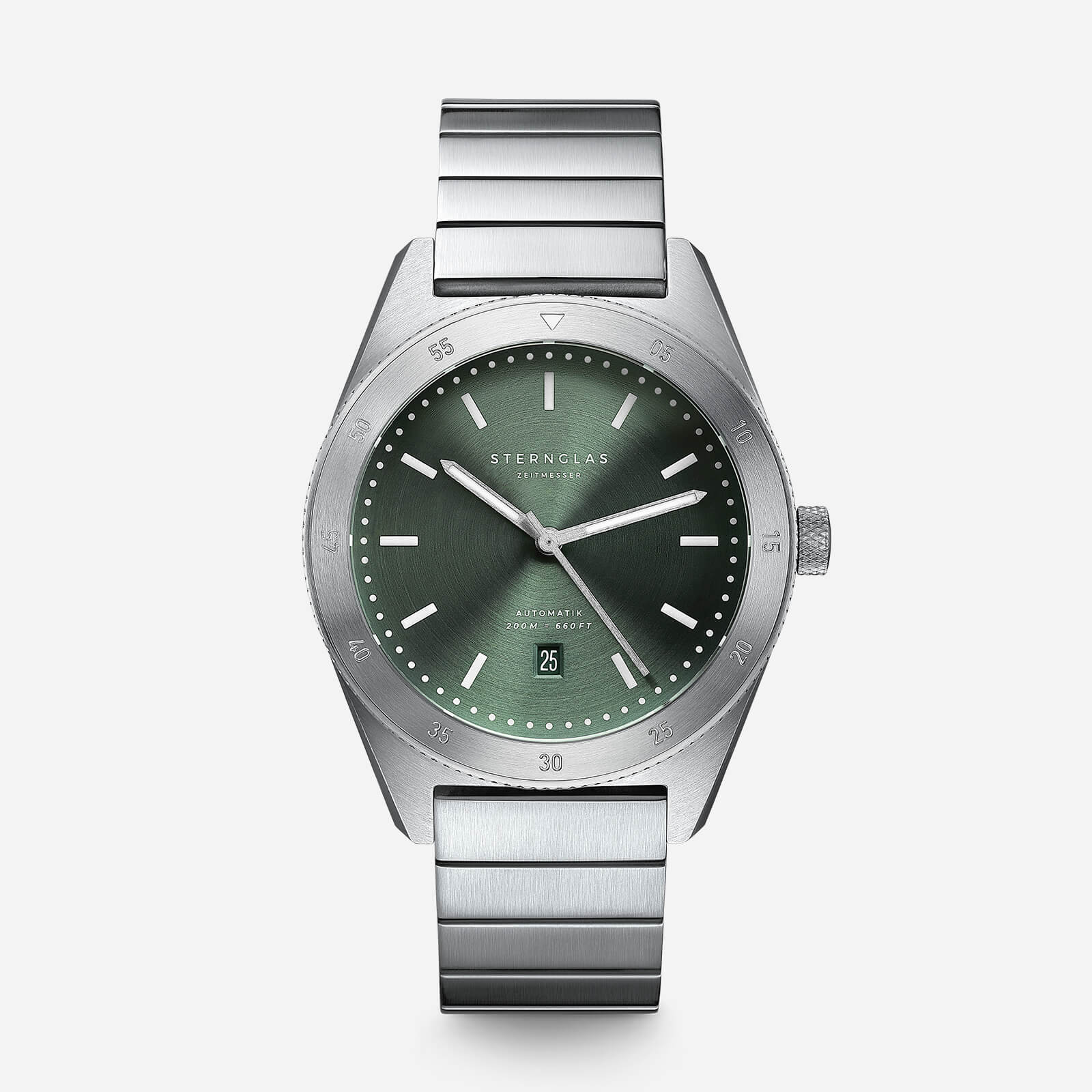 sternglas-marus-automatik-gr-n-mit-blockarmband-taucheruhr-20-atm image 1