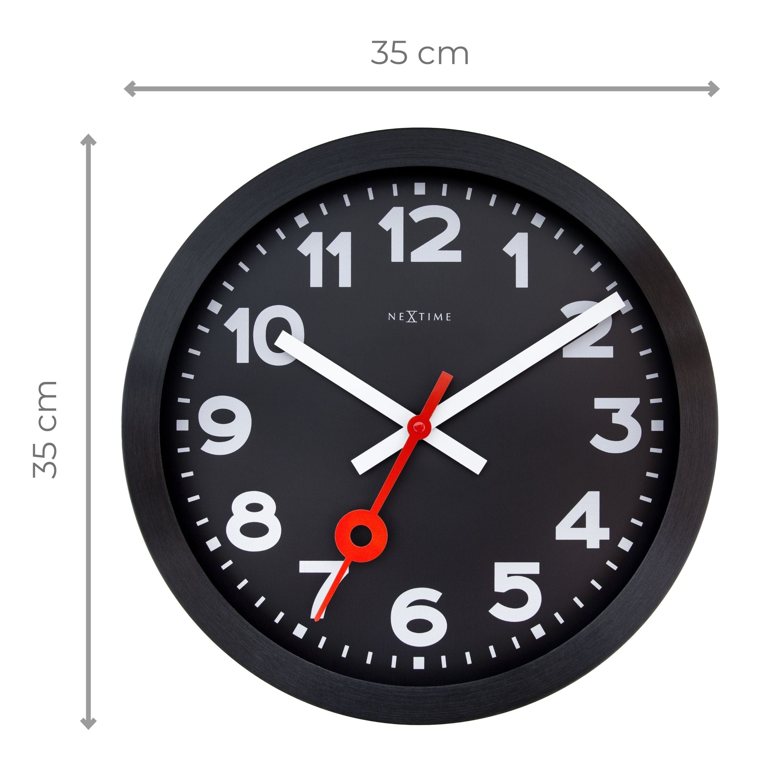 nextime-station-all-black-wanduhr-35-cm-analog-lautlos-schwarz-aluminium image 8