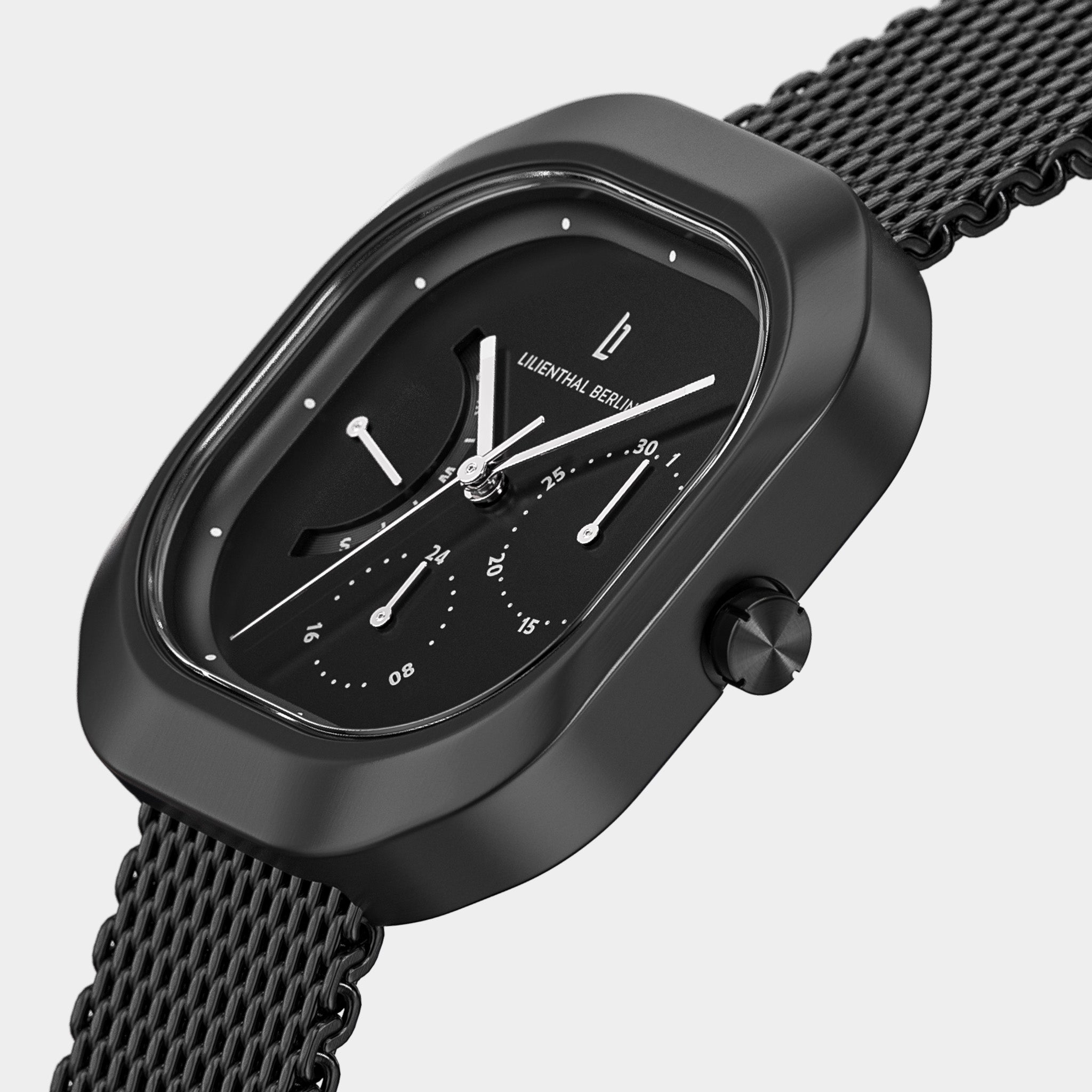 lilienthal-berlin-multimatica-herrenuhr-all-black-eckig image 2