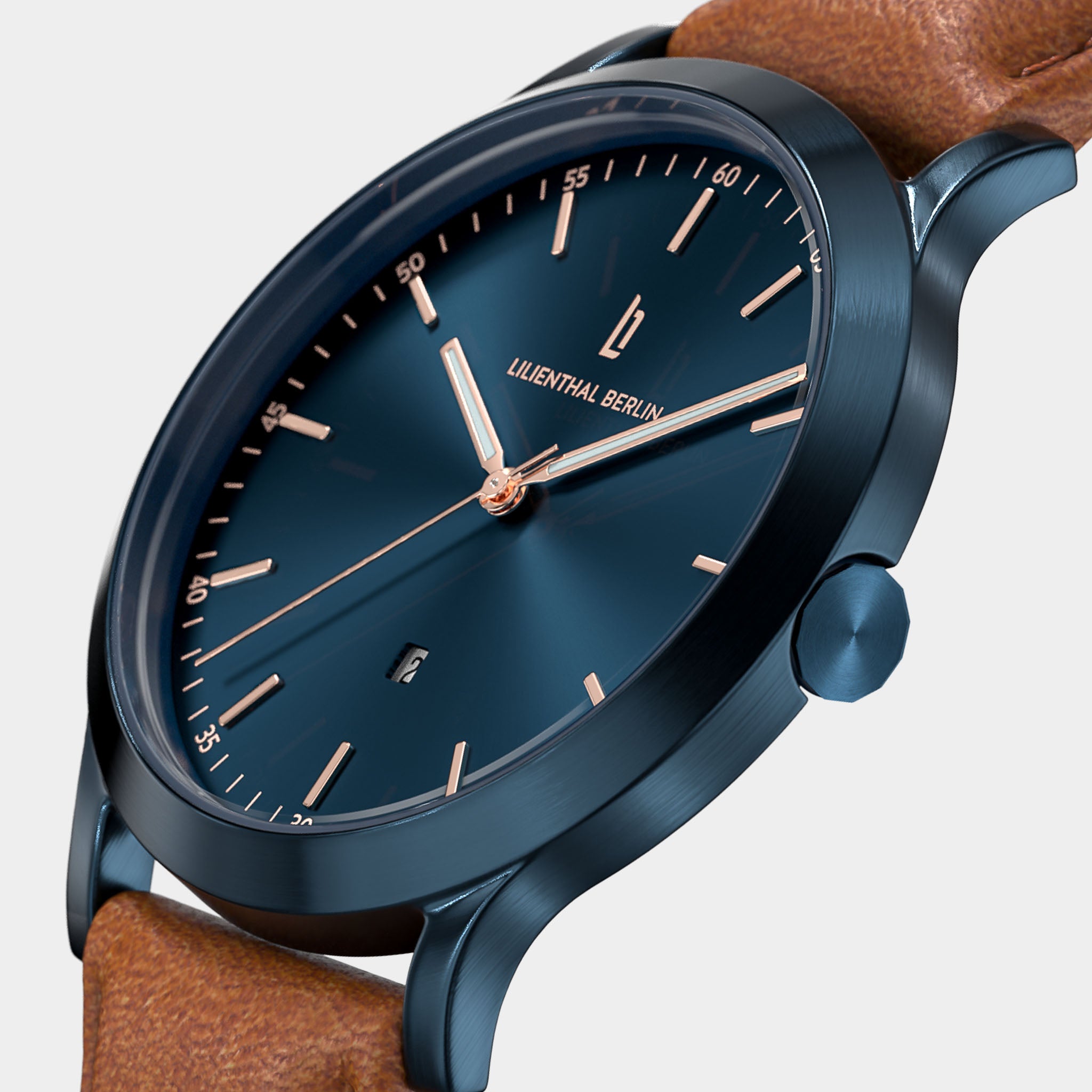 lilienthal-berlin-huxley-herrenuhr-blue-rose-gold-40-mm image 2