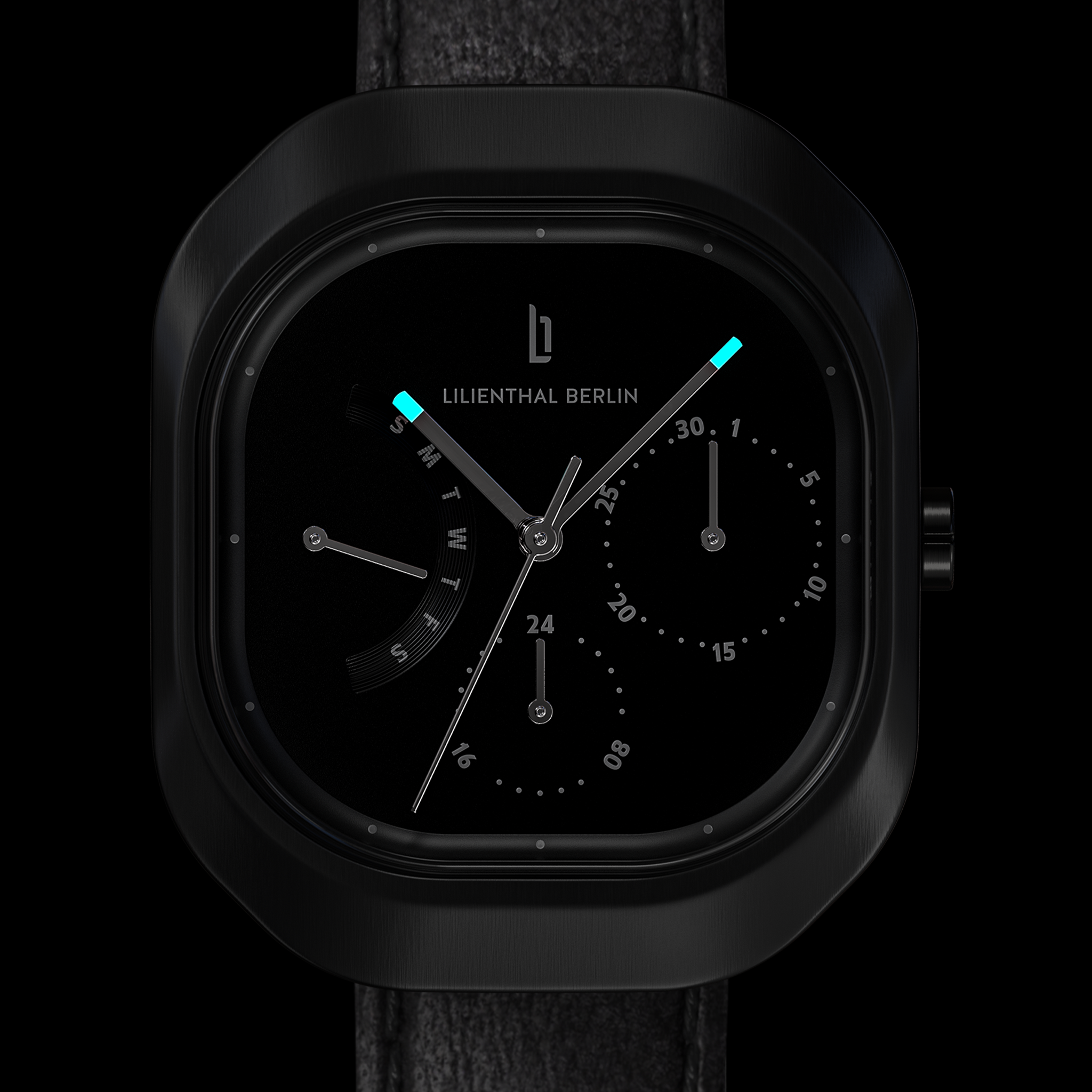 lilienthal-berlin-multimatica-all-black-armbanduhr-eckig image 7