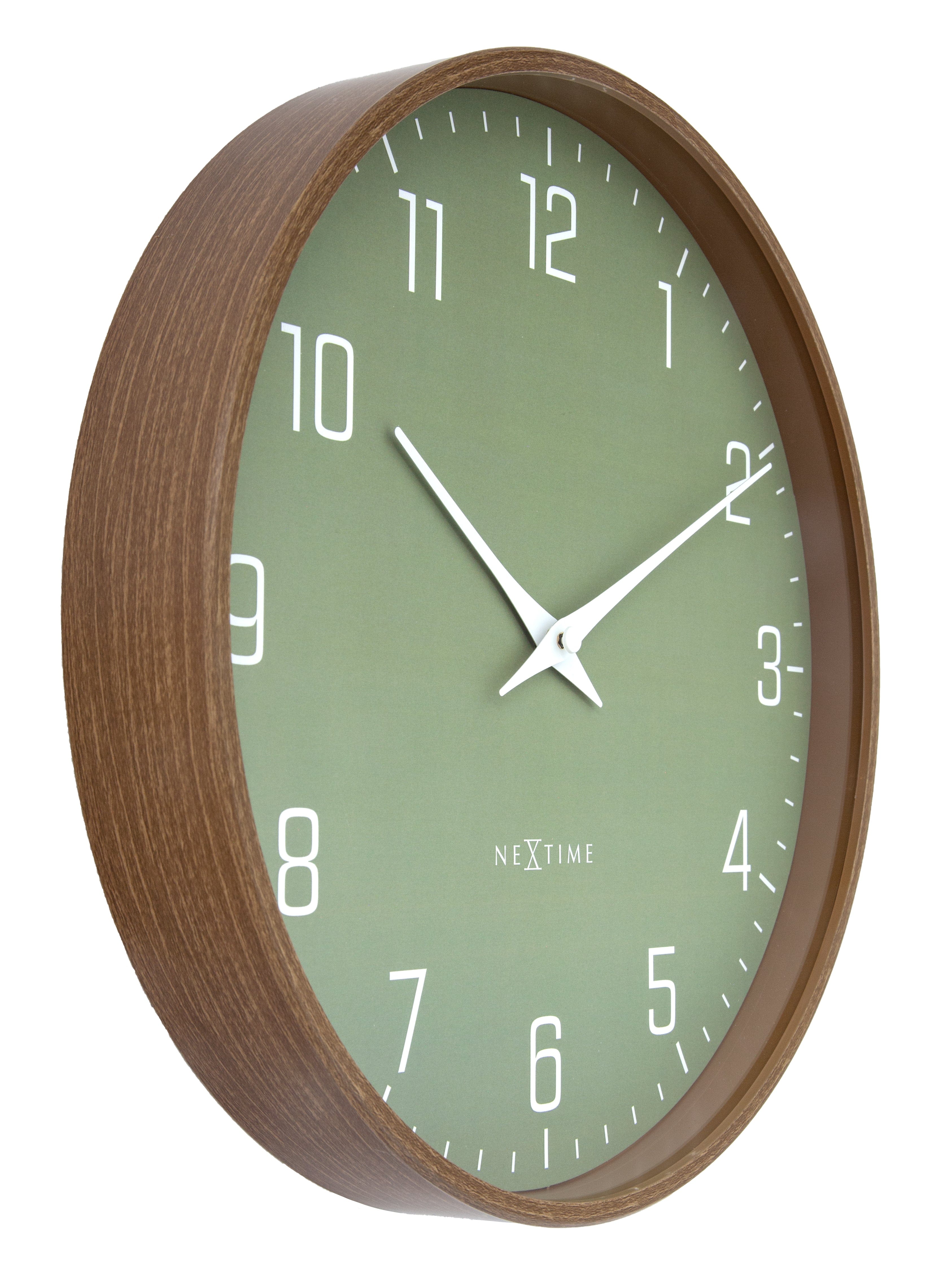 nextime-lyra-wanduhr-analog-30-cm-dunkles-holz-kunststoff image 2