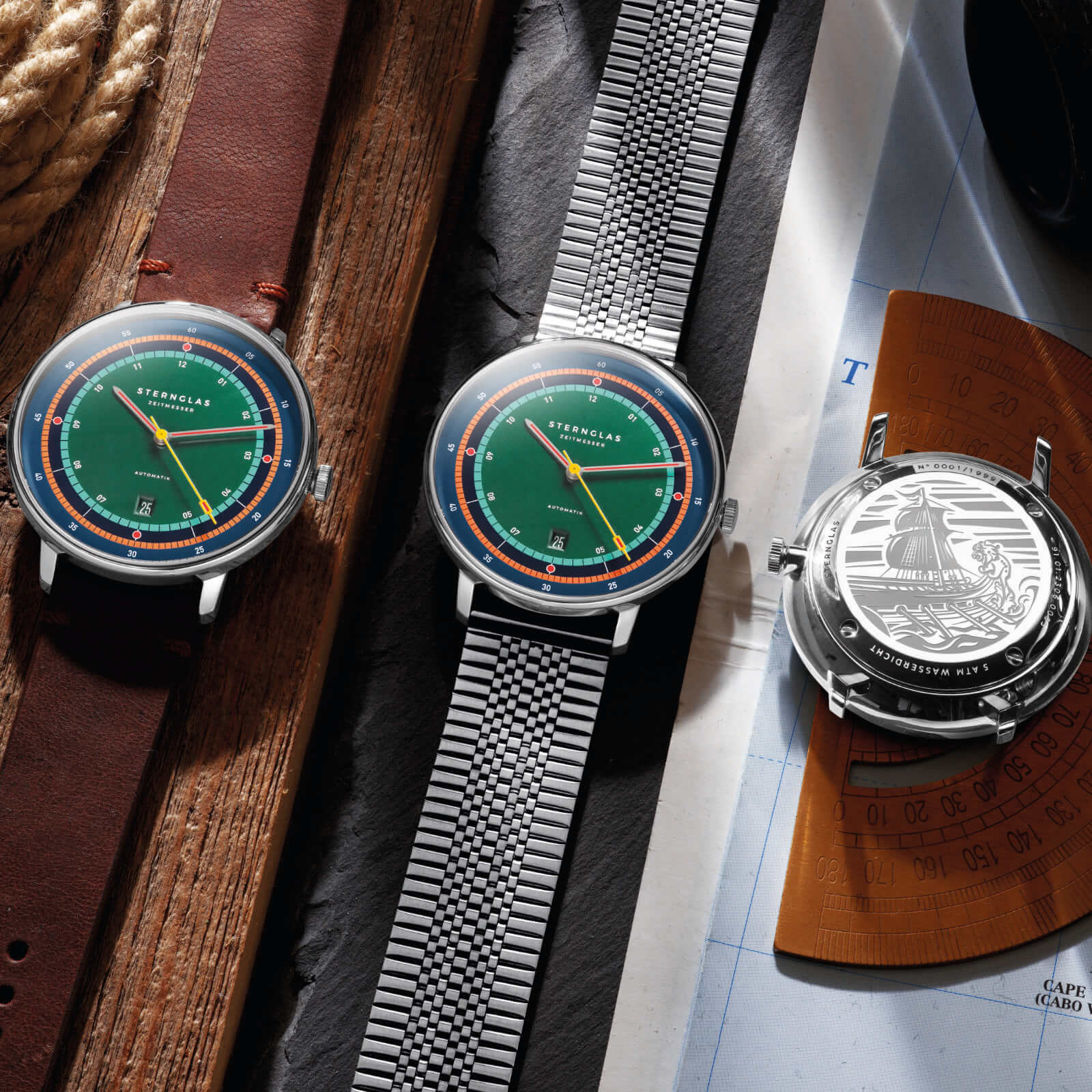 sternglas-hamburg-automatik-edition-argo-herrenuhr-42-mm-silber-leder image 2