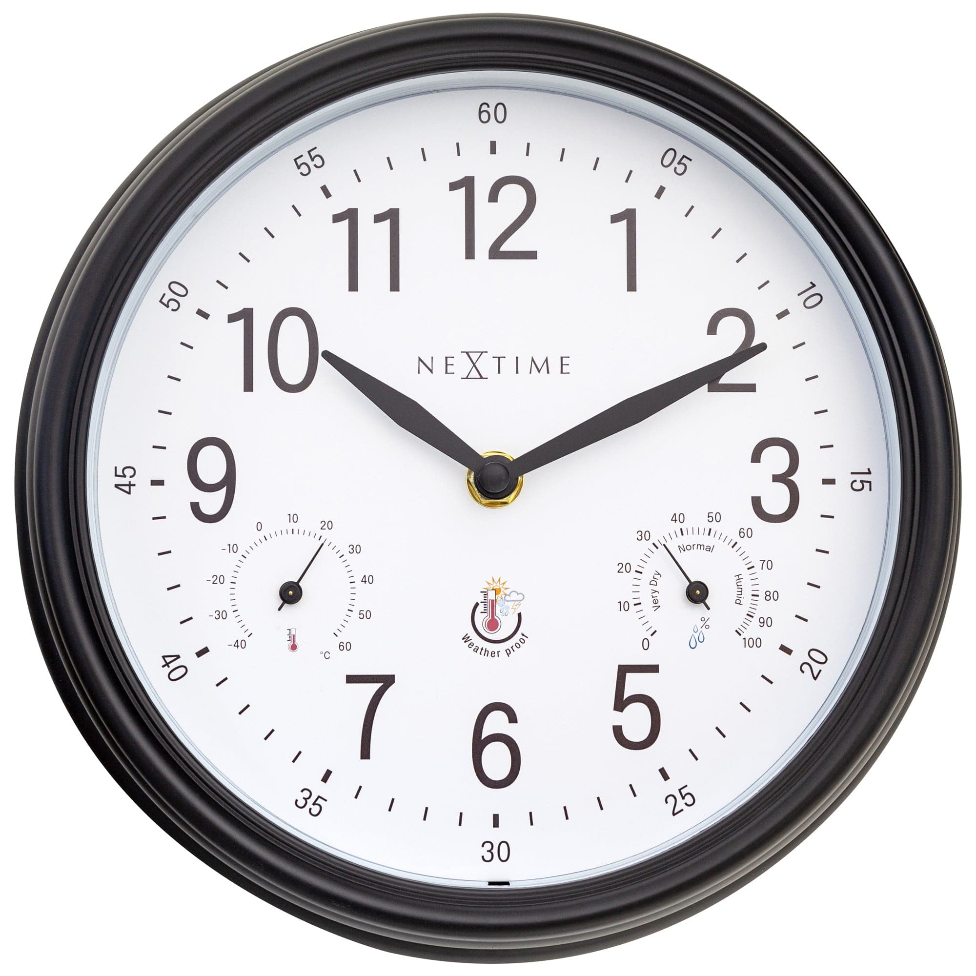 nextime-jasmine-wanduhr-23-5-cm-mit-wetterstation-wetterfest image 1