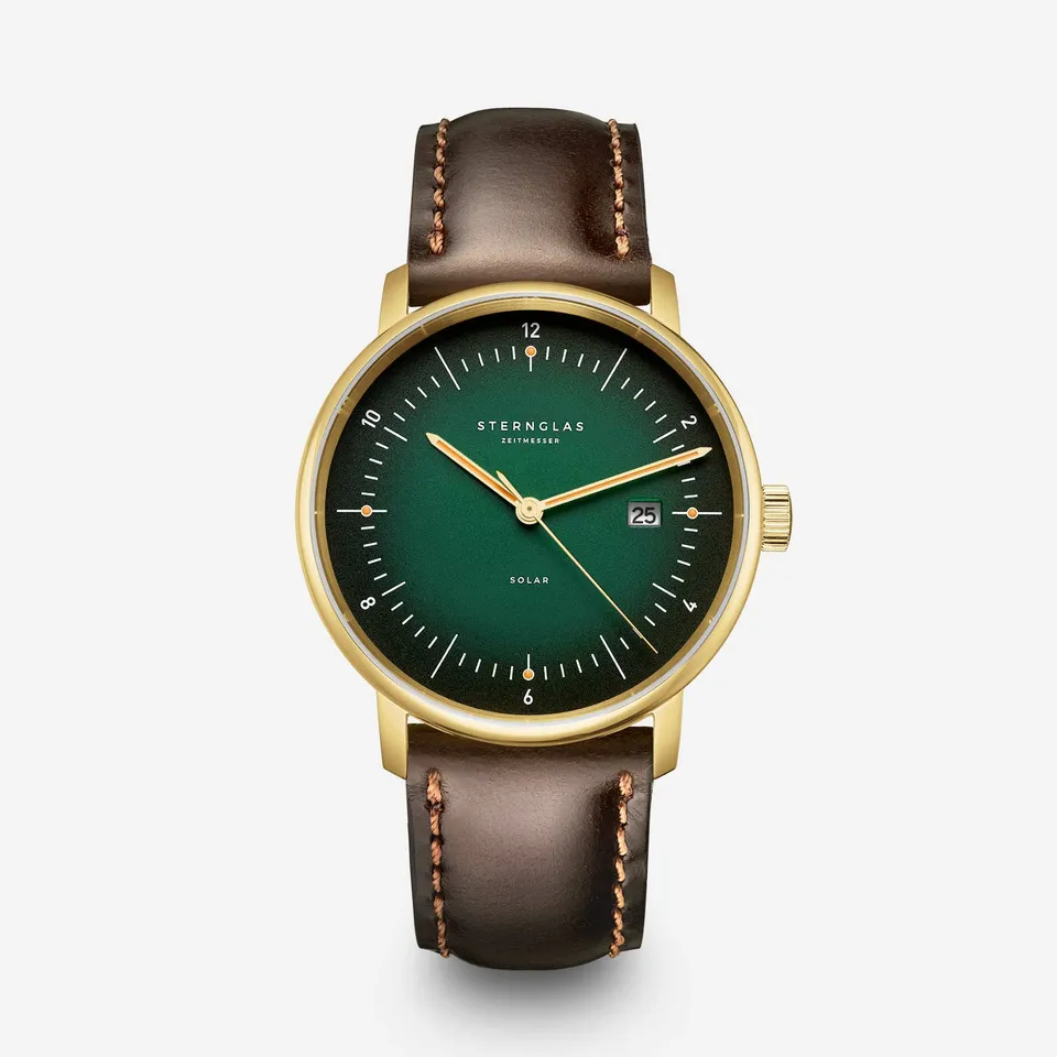 sternglas-naos-solar-herrenuhr-38mm-dunkelgr-n-leder image 1