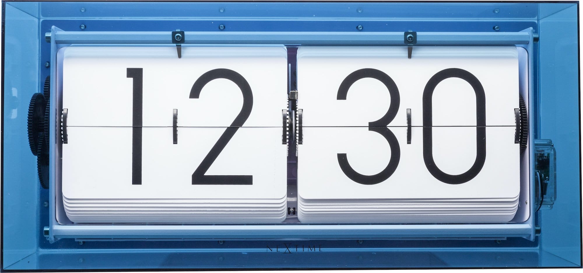 nextime-big-flip-clear-flip-uhr-tischuhr-36-cm-acryl-blau-digital image 1
