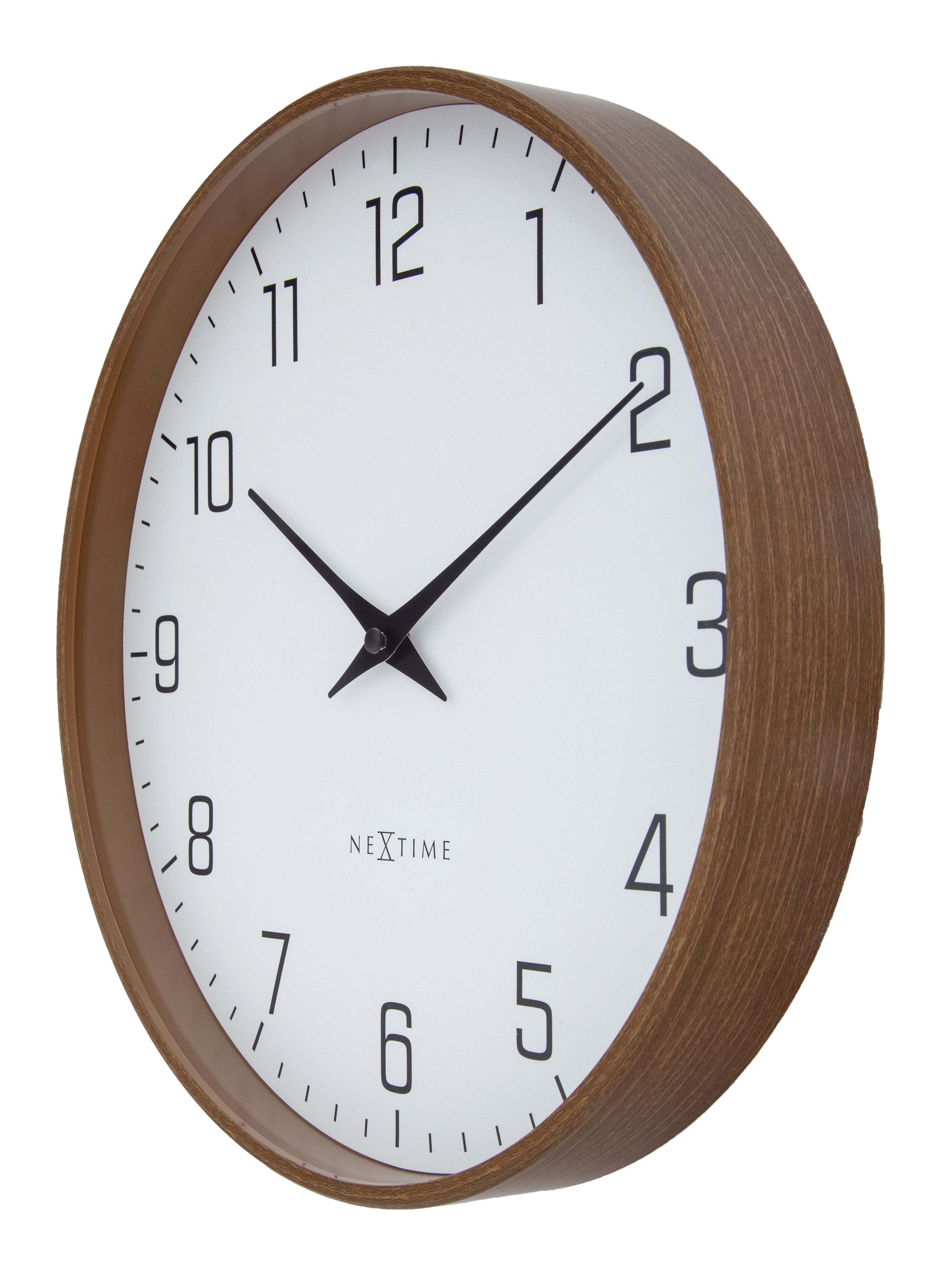 nextime-lyra-wanduhr-analog-30-cm-dunkles-holz-kunststoff image 8