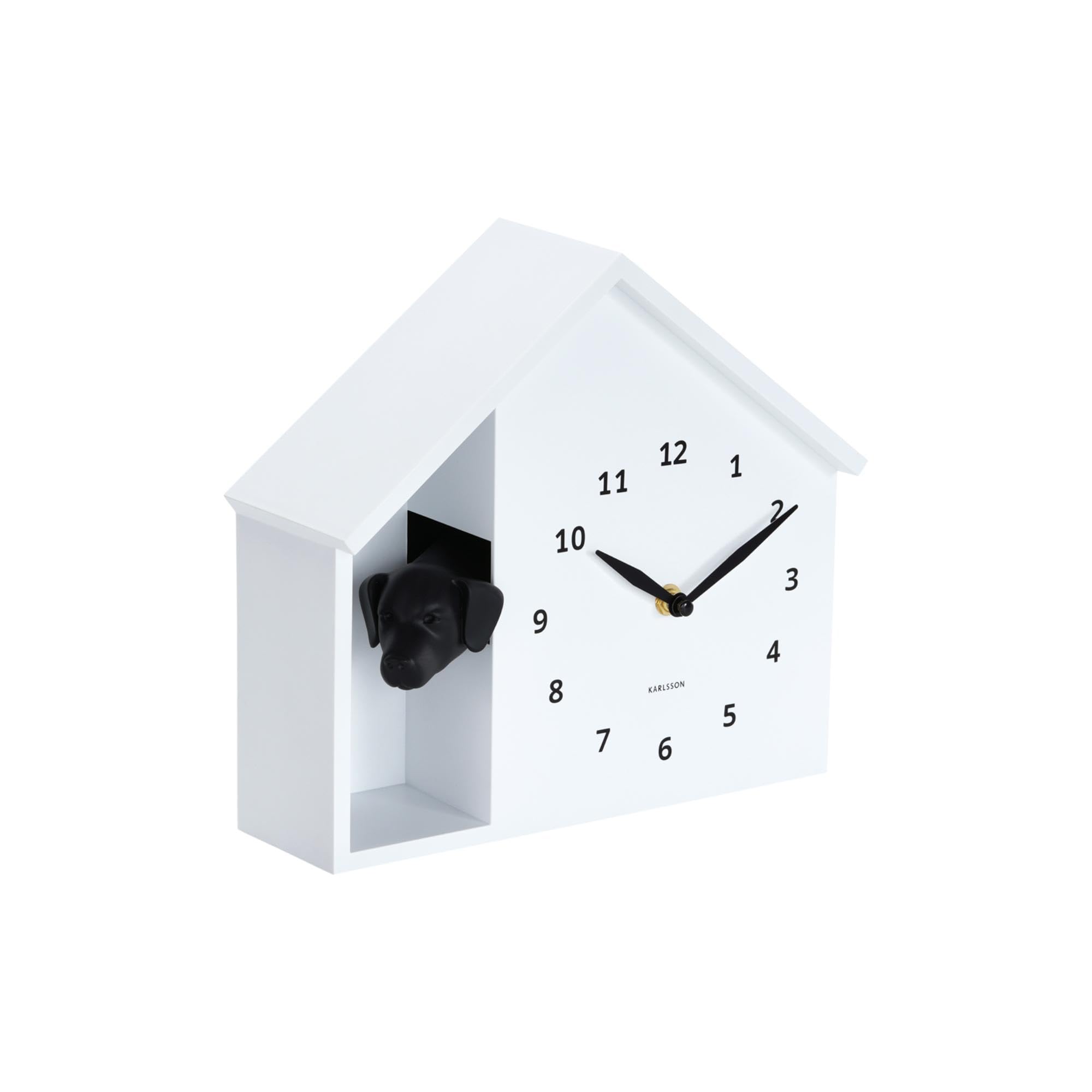 karlsson-peeking-doggy-wanduhr-wei-24-9x24-9x27-cm-mit-hund-und-stundensignal image 3