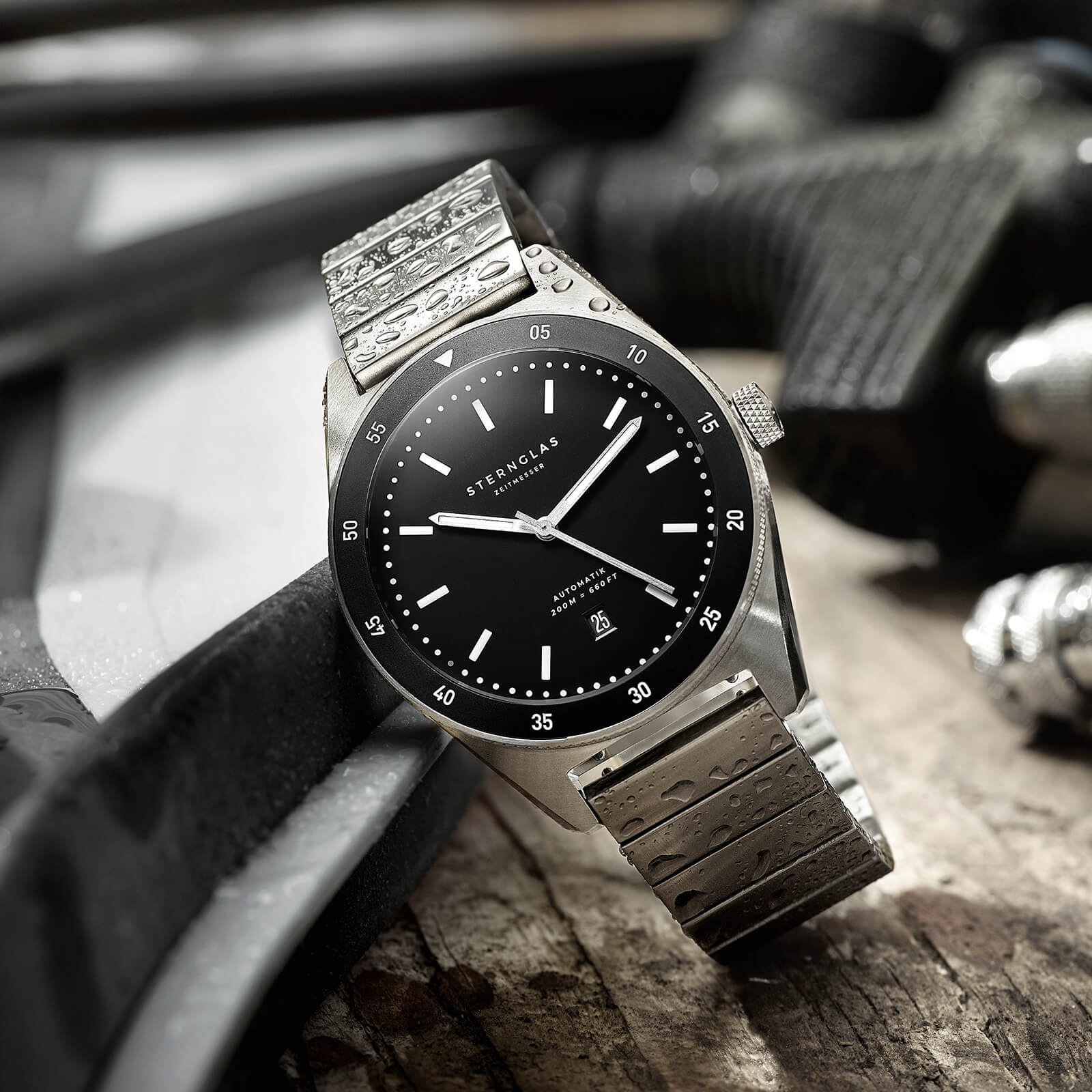 sternglas-marus-automatik-taucheruhr-42-mm-schwarz-edelstahl-blockarmband image 4