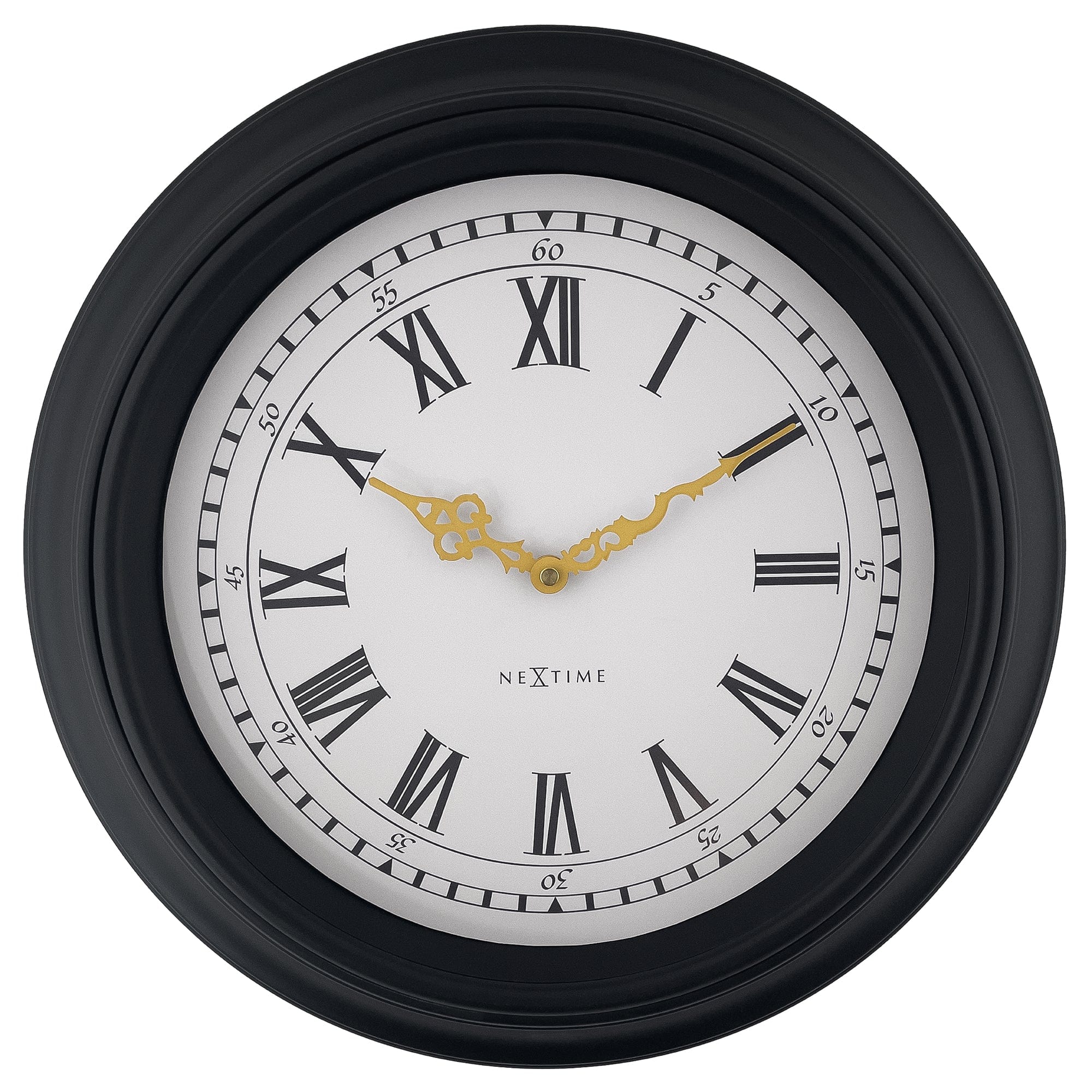 nextime-chopin-wanduhr-40-cm-lautlos-schwarz-grau image 1