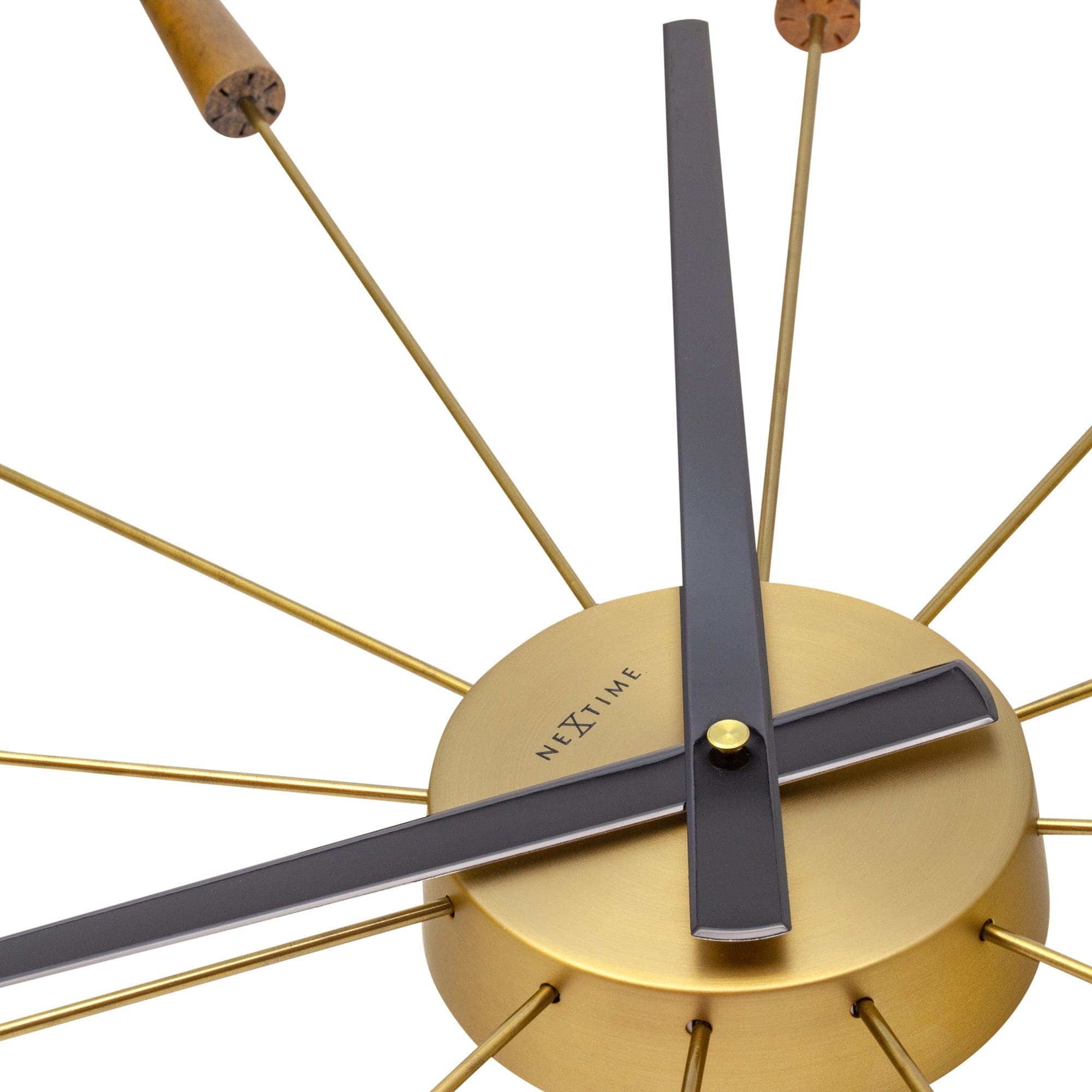 nextime-plug-inn-wanduhr-58-cm-edelstahl-holz-lautlos-designer image 4