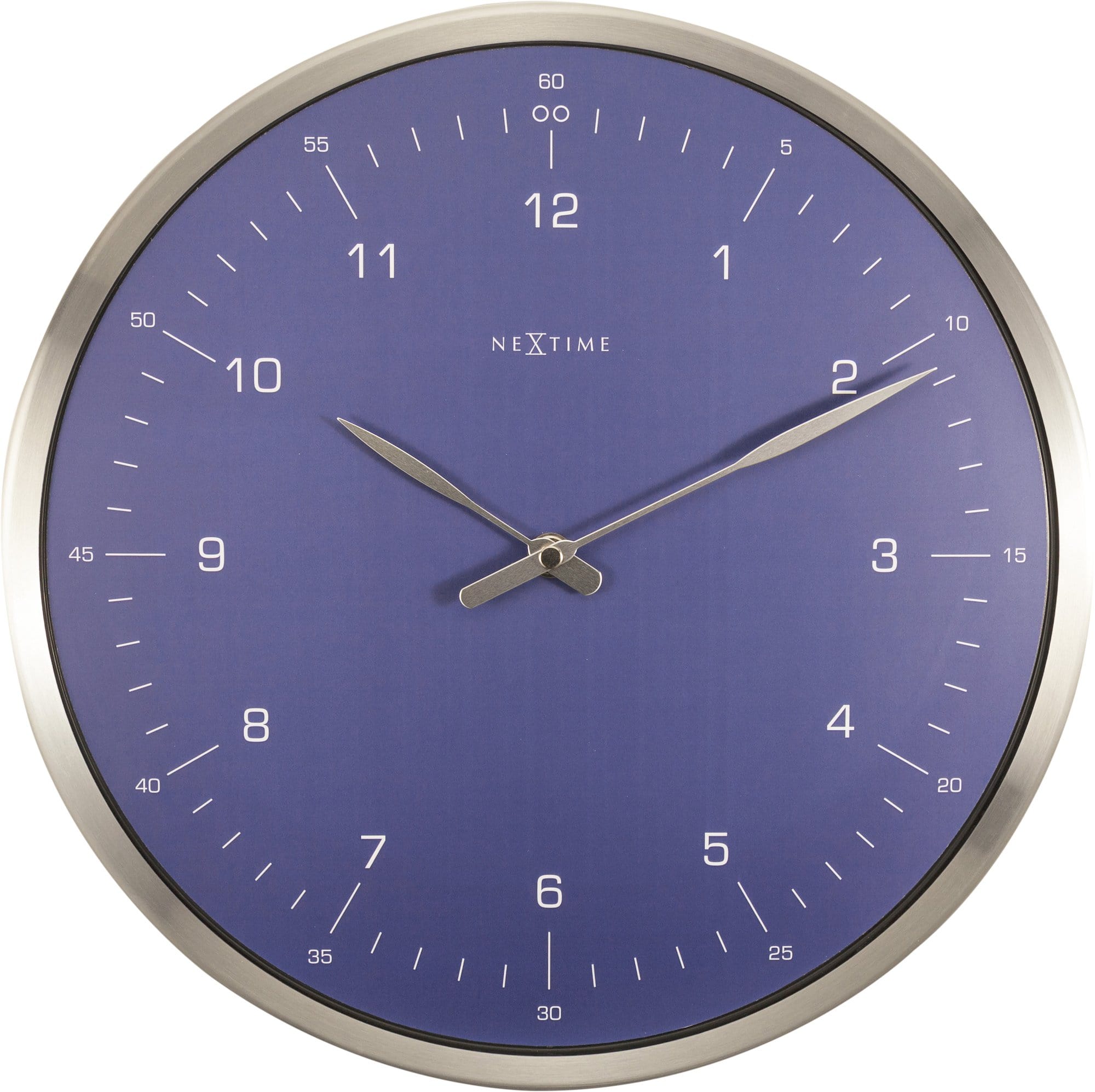 nextime-60-minutes-wanduhr-33-cm-metall-gew-lbtes-glas-blau-wei-schwarz image 1