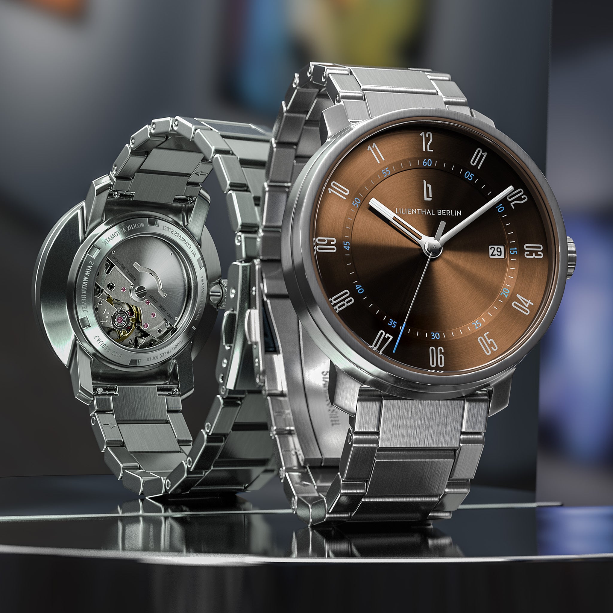 lilienthal-berlin-neolux-silver-brown-automatik-uhr-42-mm image 3
