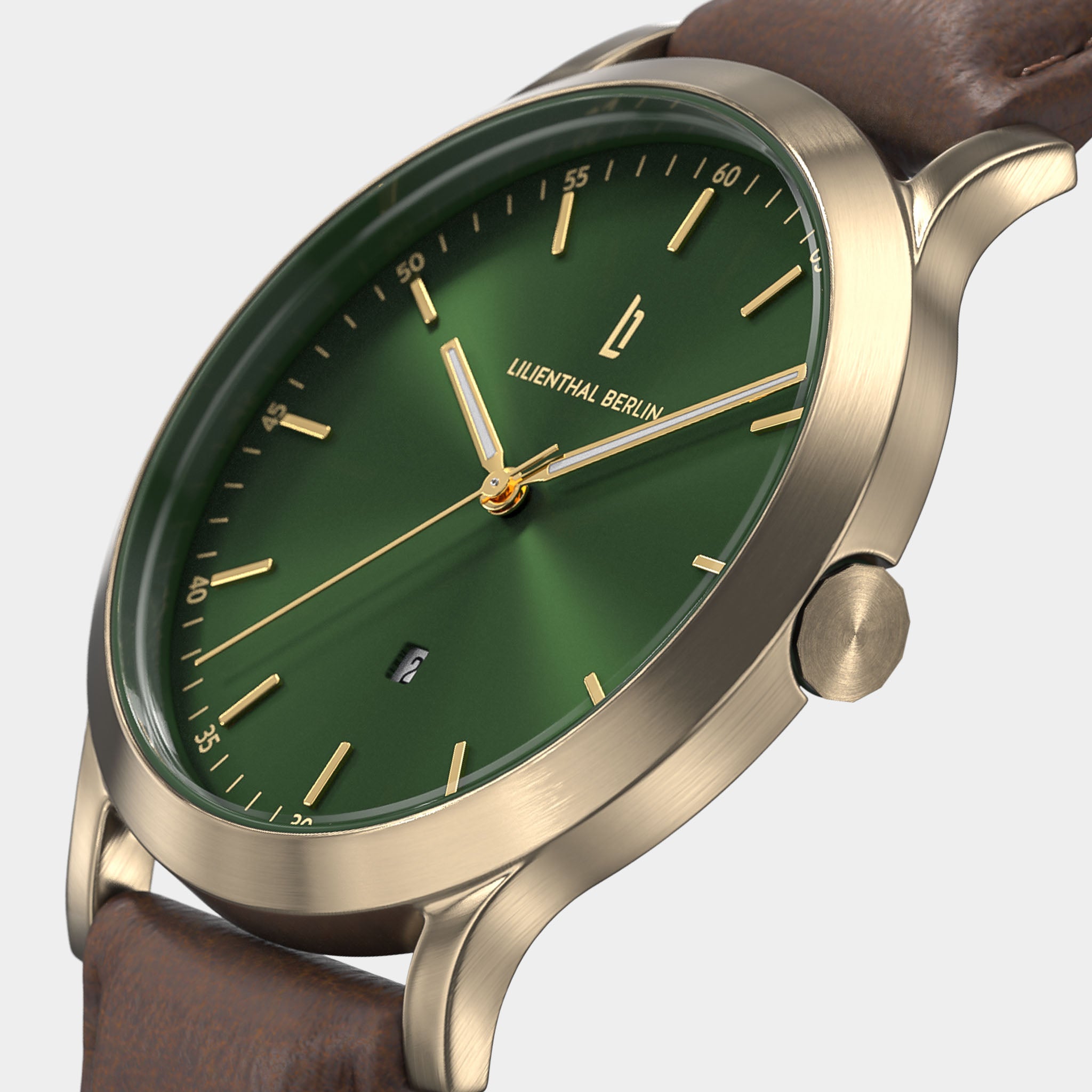 lilienthal-berlin-huxley-armbanduhr-beige-gold-green-40-mm image 2