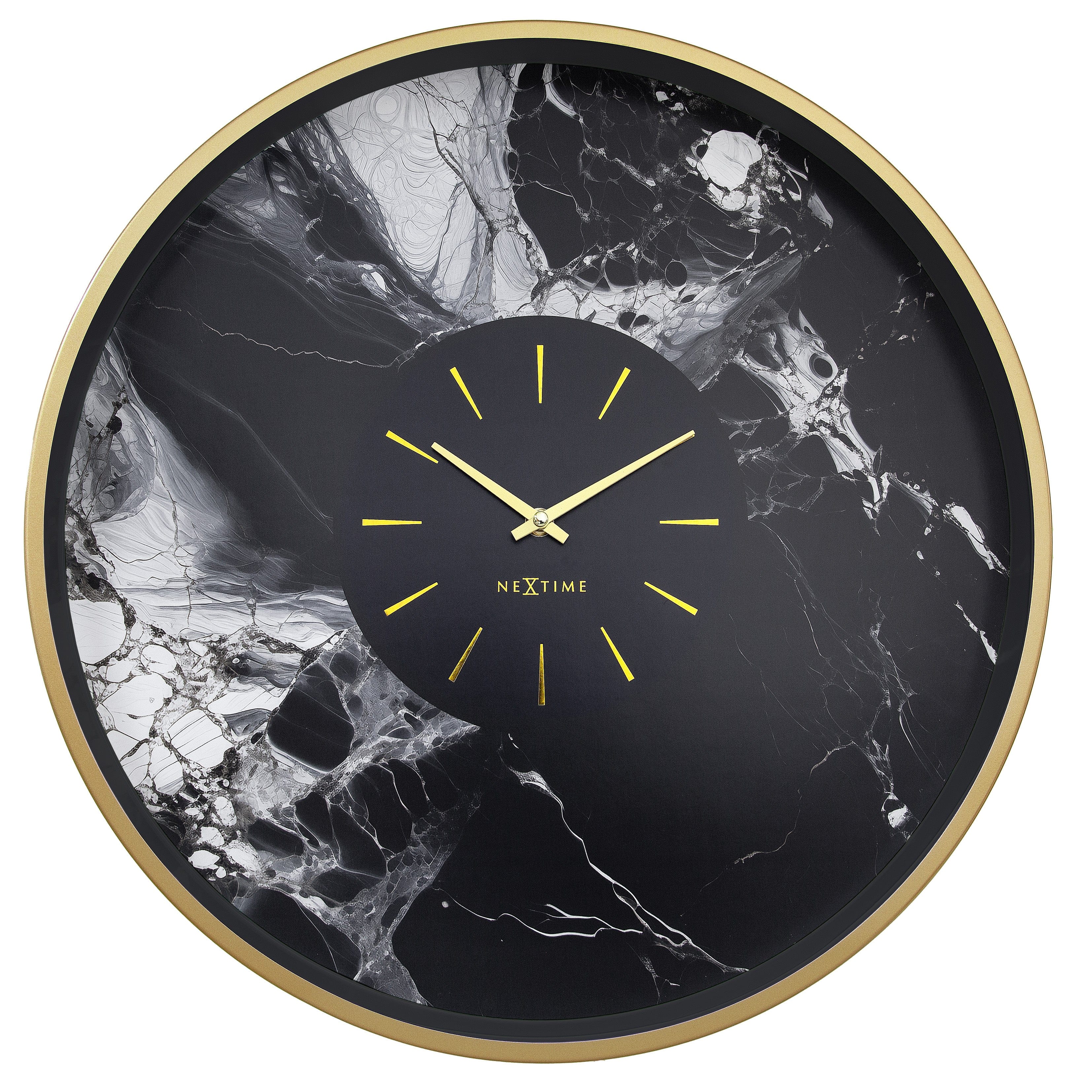 nextime-marble-duo-wanduhr-analog-48-cm-aluminium-lautlos image 1
