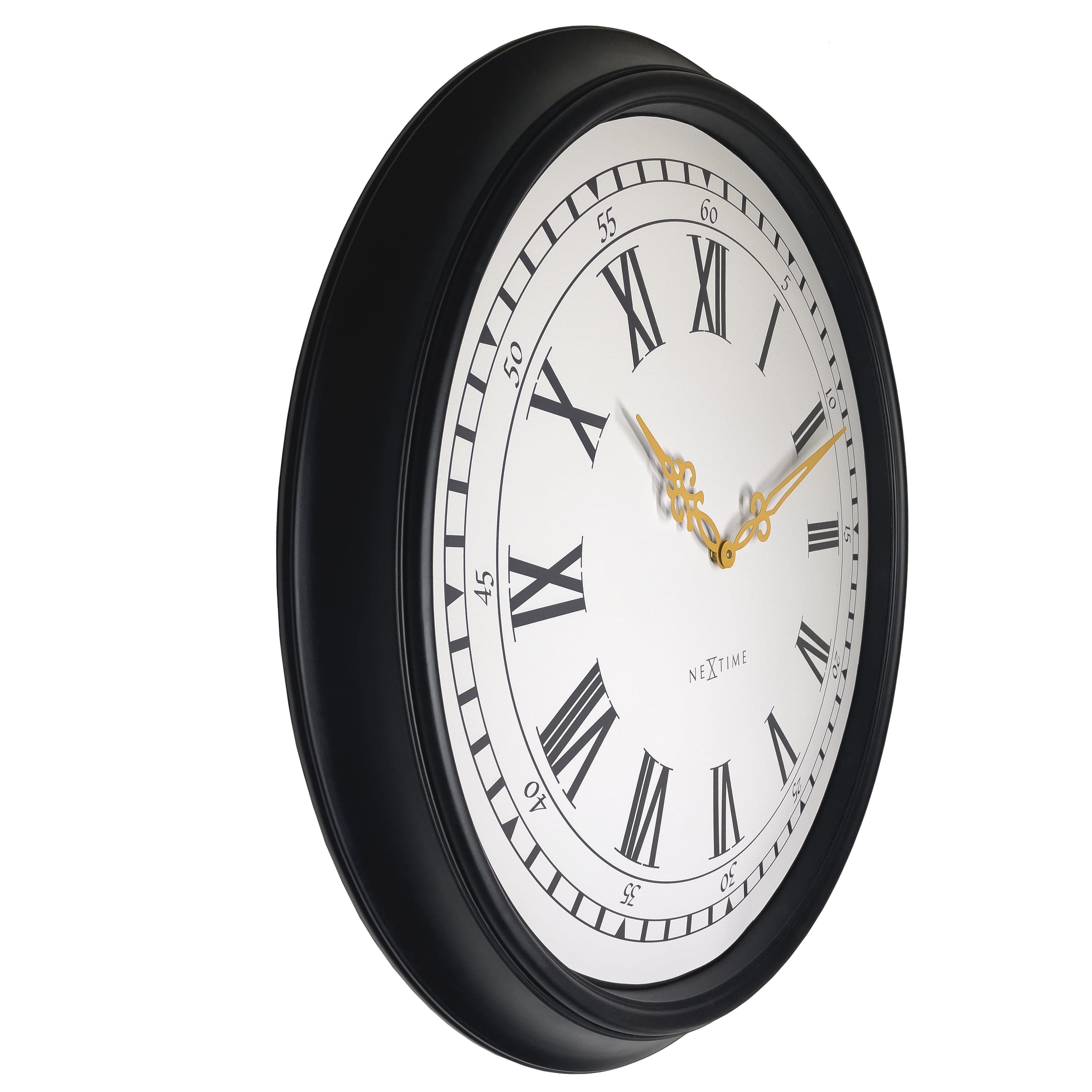 nextime-chopin-large-wanduhr-76cm-schwarz-grau-kunststoff-lautlos image 2