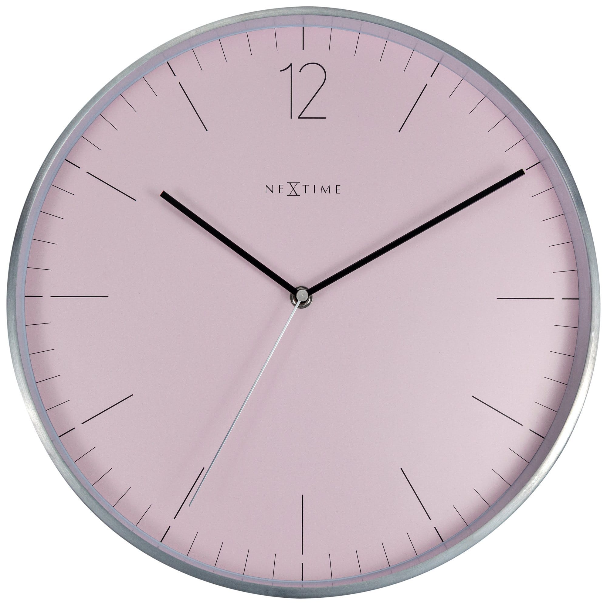 nextime-essential-silver-wanduhr-34-cm-glas-metall-mit-index image 1