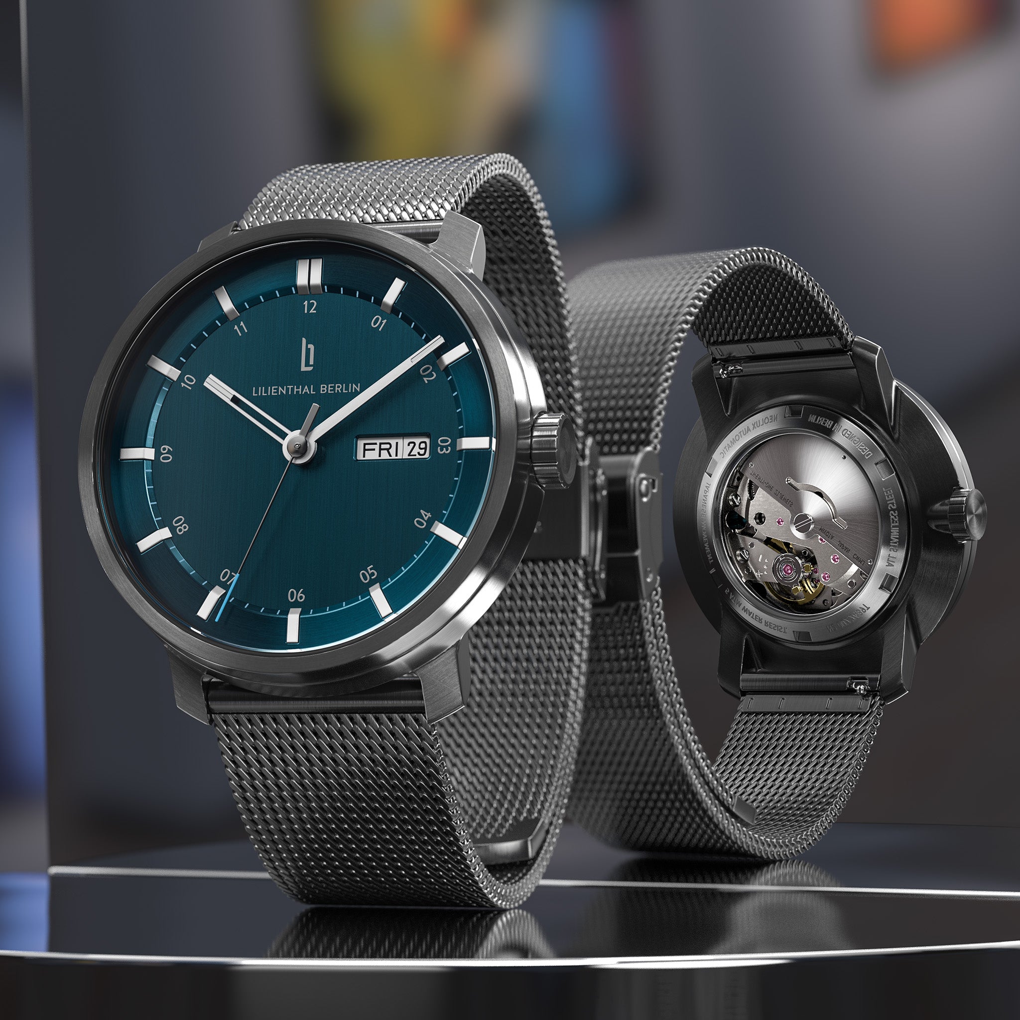 lilienthal-berlin-neolux-day-date-automatikuhr-dark-silver-blue-42-mm image 3