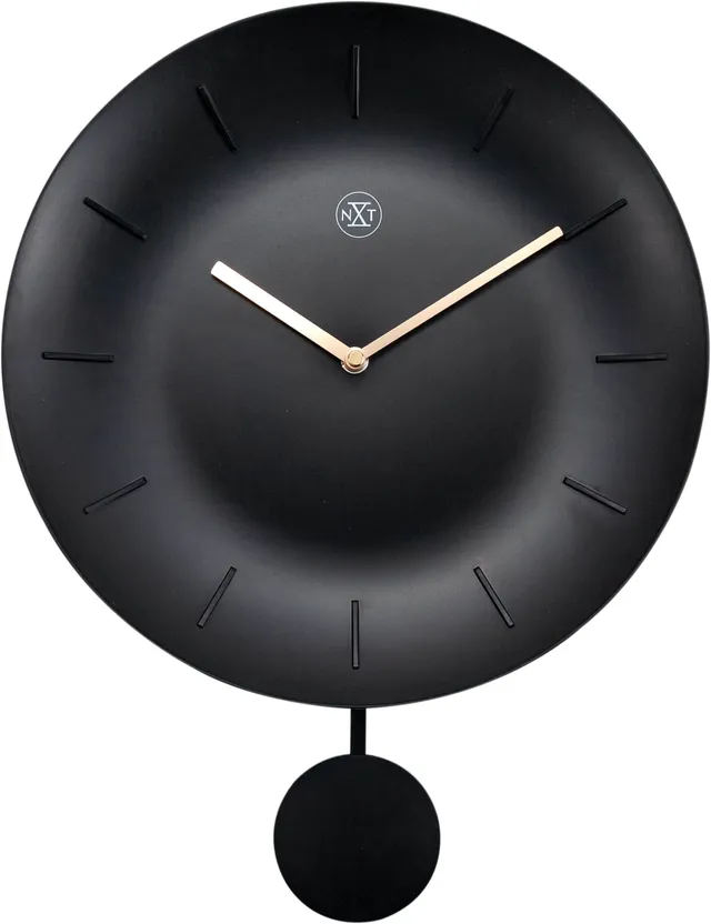 nextime-bowl-wanduhr-kunststoff-30-cm-pendel-gold-zeiger image 1