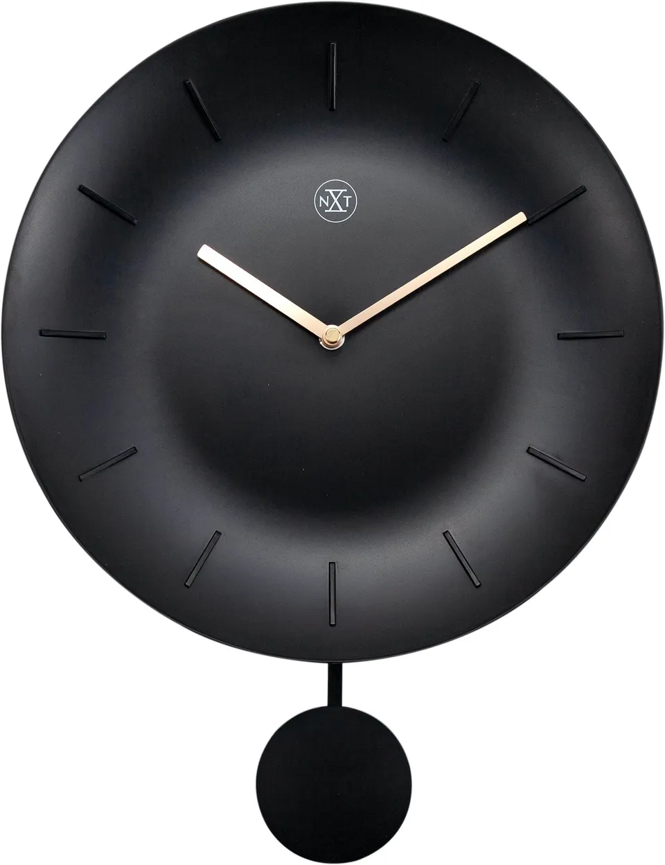 nextime-bowl-wanduhr-kunststoff-30-cm-pendel-gold-zeiger image 1