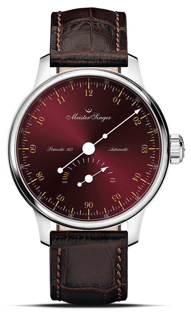 meistersinger-primatic-365-armbanduhr-sonnenschliff-bordeaux-mit-gold image 1