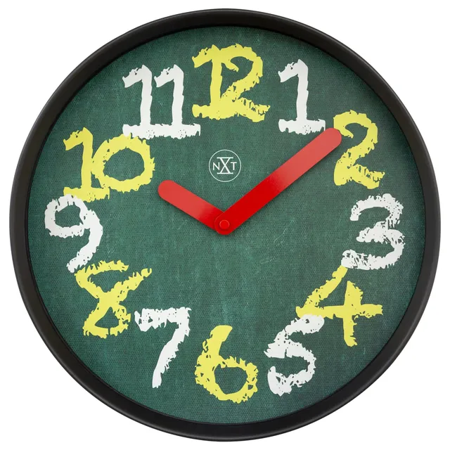 nextime-chalkboard-wanduhr-30-cm-silent-kunststoff-gr-n-tafel-look image 1