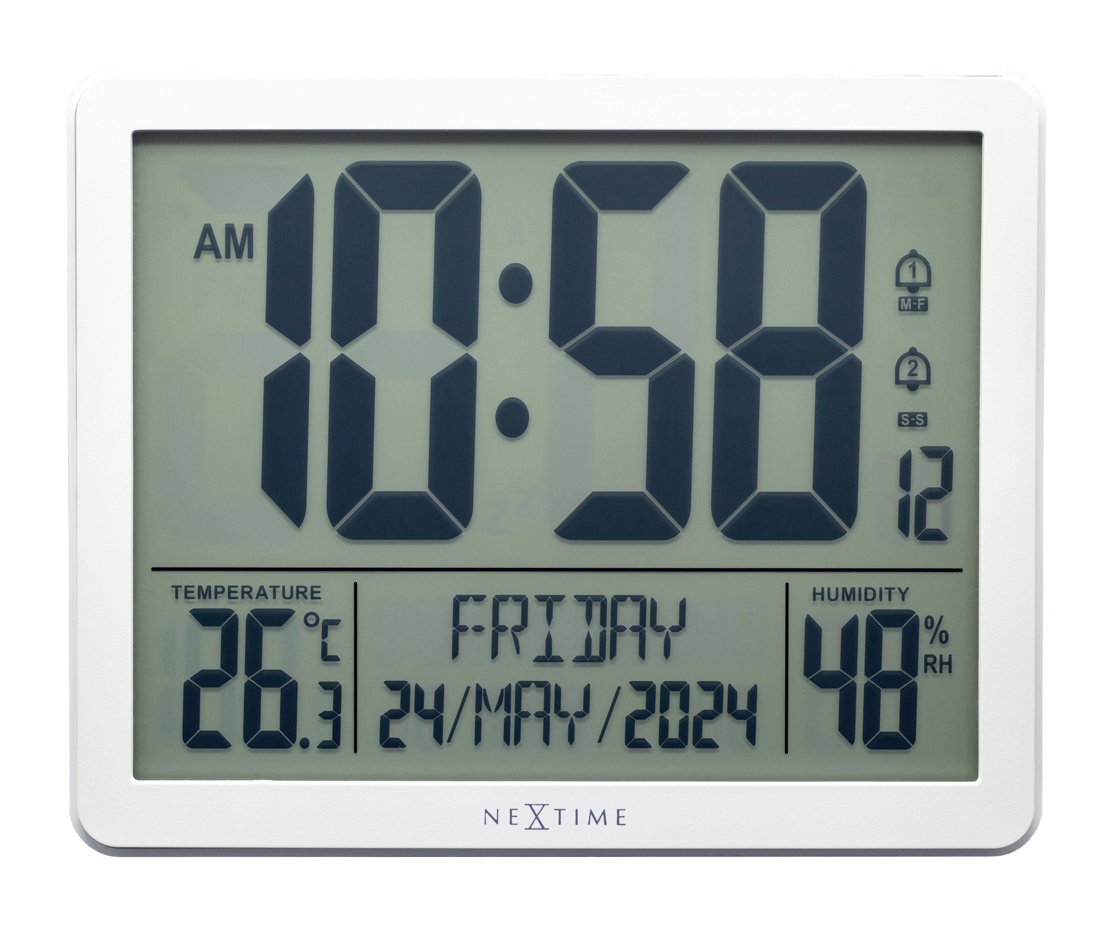 nextime-oneforall-digitale-tisch-wanduhr-17-3x14x2-7cm-funk-wetterstation-abs-we image 1