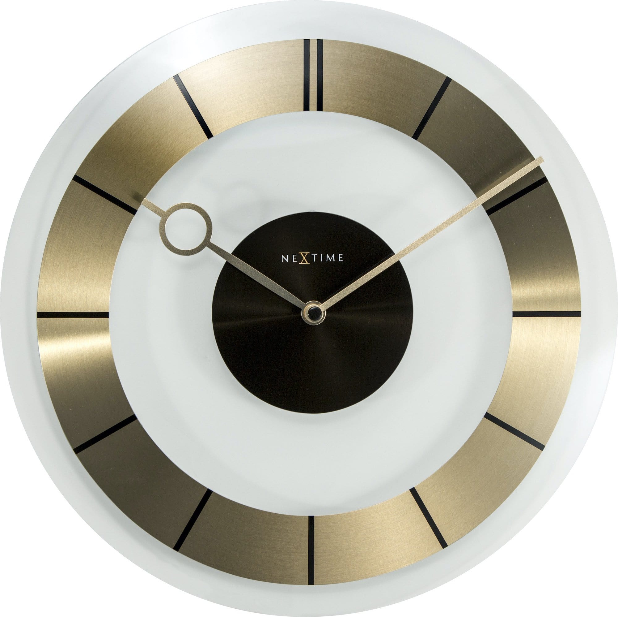 nextime-retro-wanduhr-31-cm-glas-und-aluminium-60s-design image 1