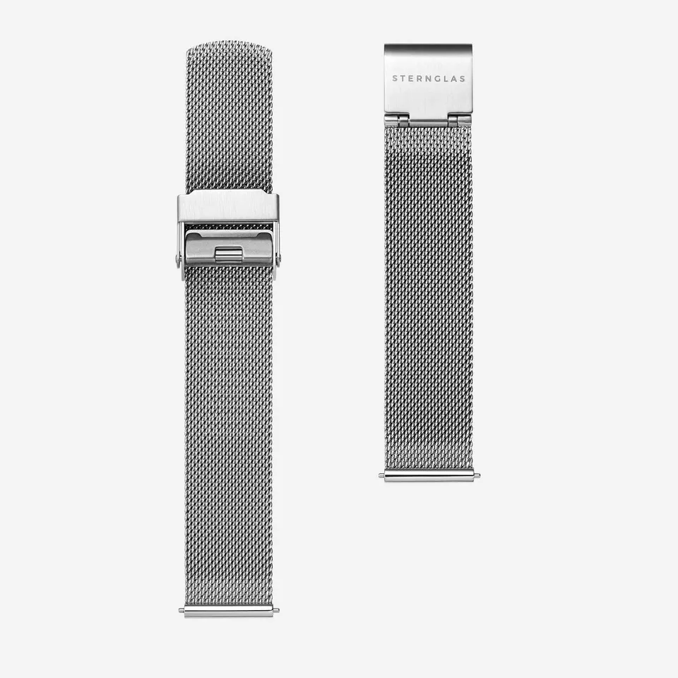 sternglas-milanaise-16-silber-metallarmband-16-mm-edelstahl-mit-schnellwechsel image 1
